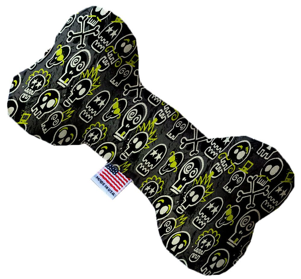 Pet and Dog Plush Heart or Bone Toy, "Skulls Group" (Available in different sizes, and 12 different pattern options!) Skater Skulls 10" Plush Bone