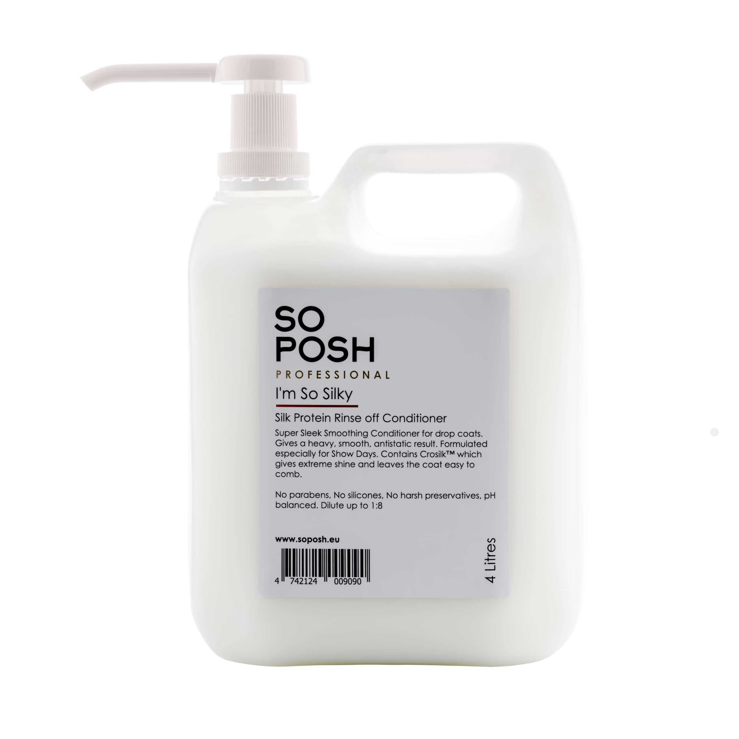 So Posh Im So Silky Rinse-Off Dog Conditioner - with Silk Protein, Perfect for Drop-Coats Like Maltese & Shih Tzu, Smooth & Anti