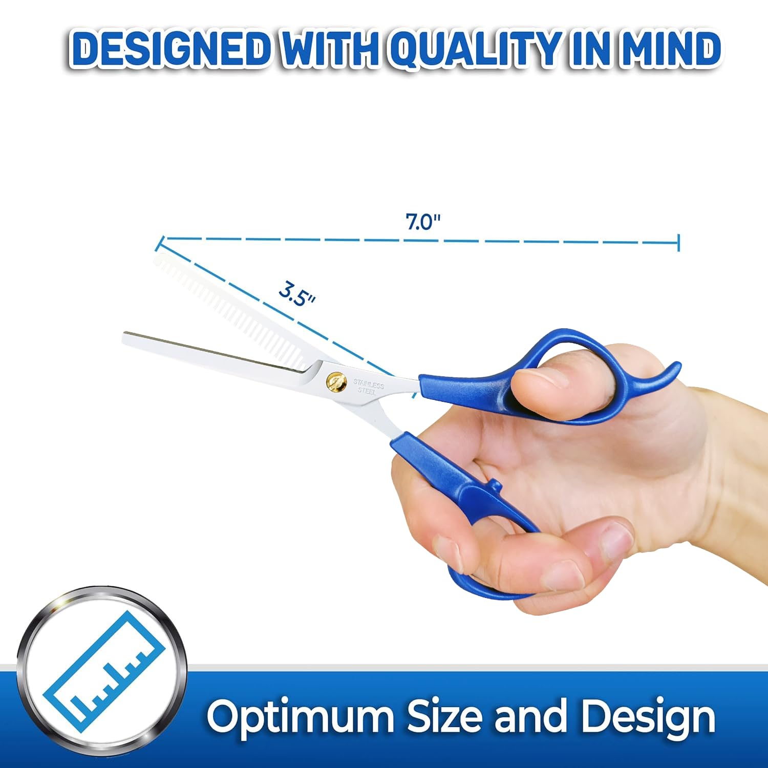 Pet Magasin Pet Thinning Shears - Professional Thinning Scissors With Toothed Blade - Blue