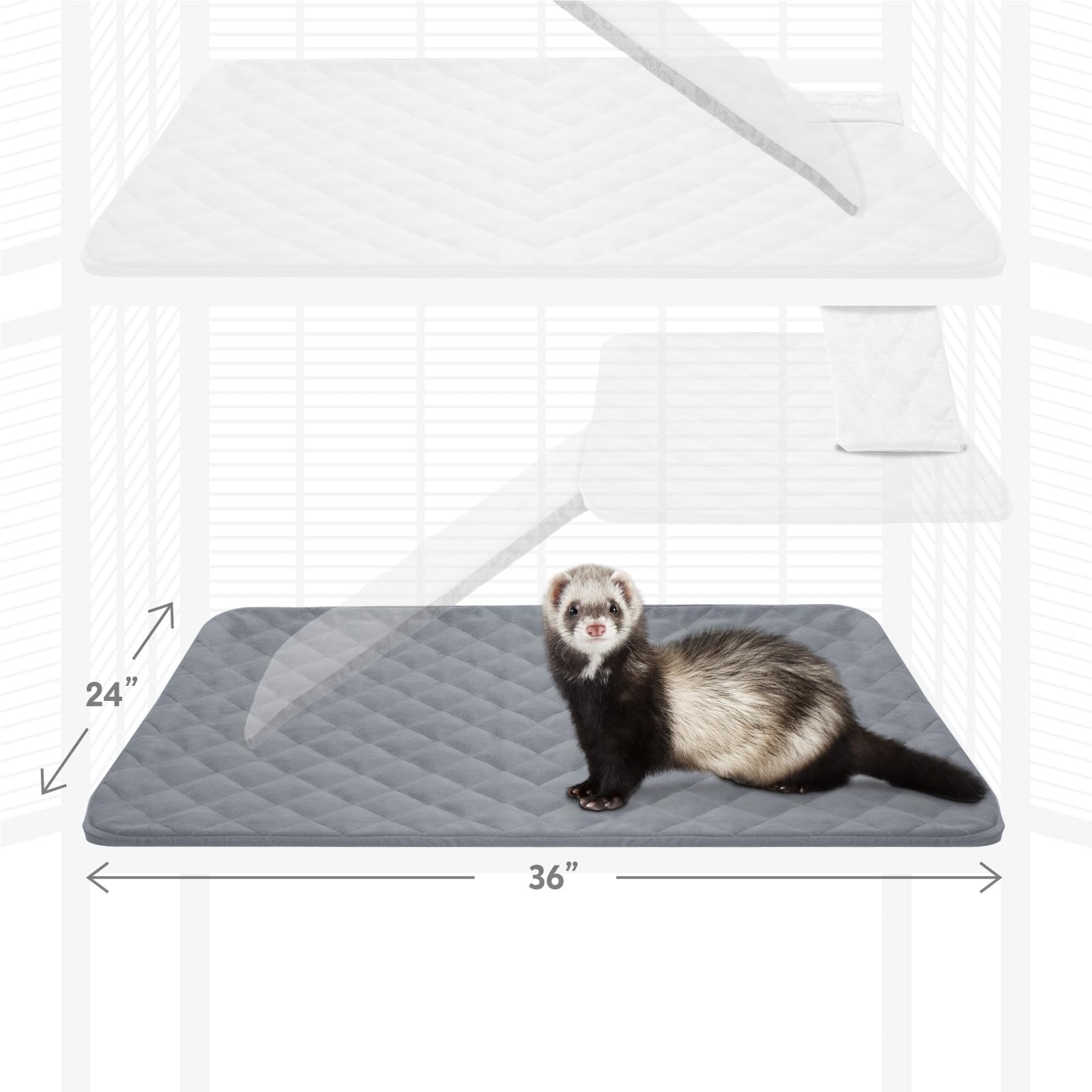 Paw Inspired Fitted Fleece Liner For Ferret Nation, Critter Nation Cage For Ferrets, Rats, Chinchillas, Hedgehogs & Other Small