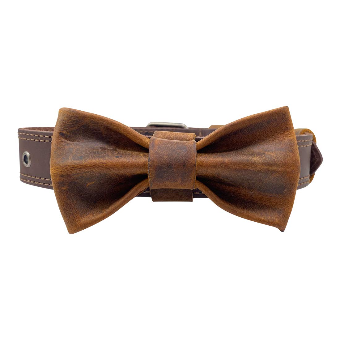 Taco Dog, Leather Bow Tie For Dogs Made From Full Grain Leather - Attaches Onto Most Dog Collars (1.25 In. Wide) (Collar Not Inc