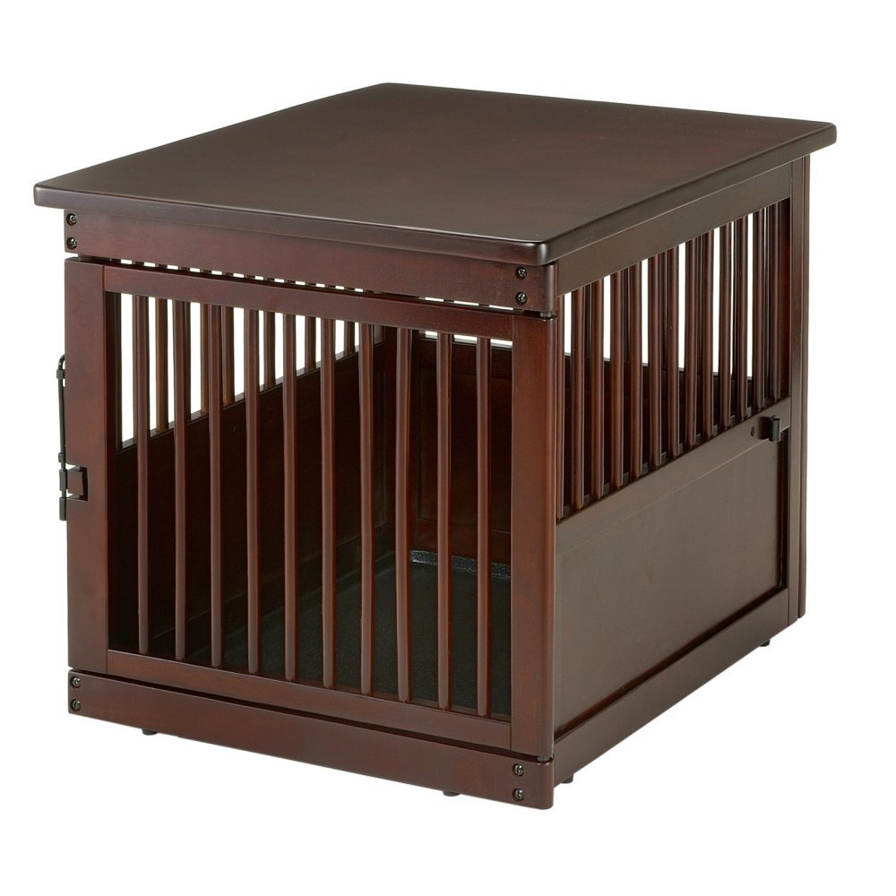 Richell Wooden End Table Crate, Medium, Dark Brown