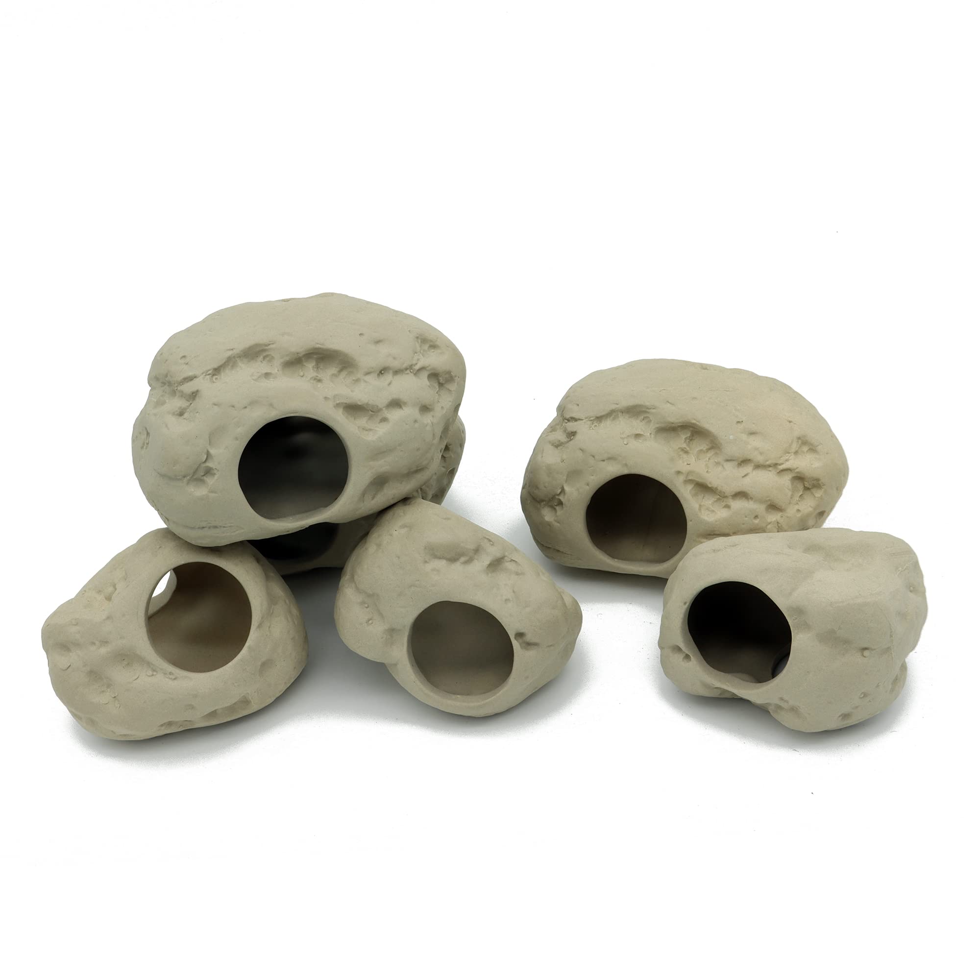 Alegi Aquarium Decoration Rock Caves, Betta Fish Tank Accessories Hideout, Cichlid Stackable Cave Hiding (Large)