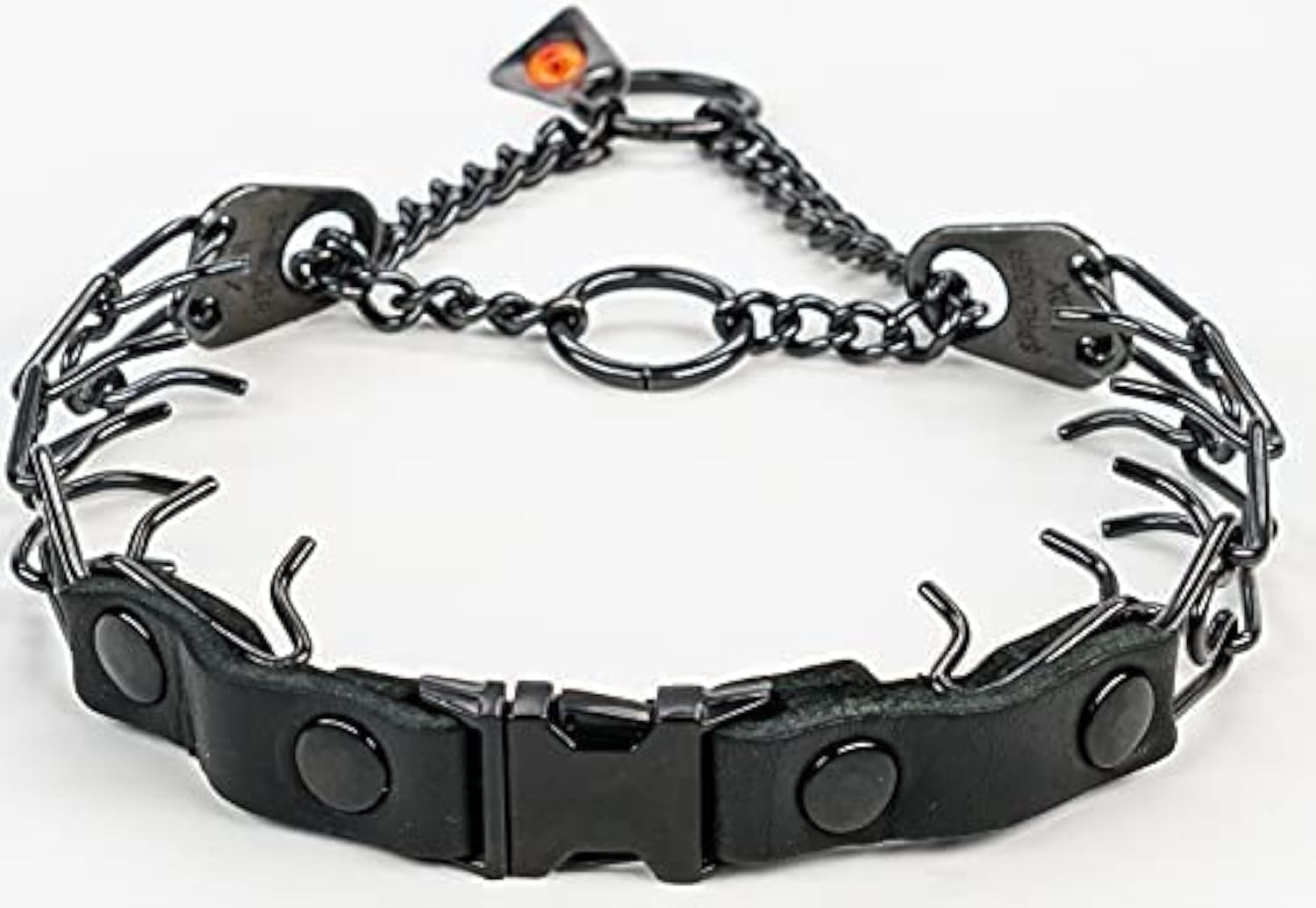 Herm Sprenger Quick Release Dog Training Collar Black Stainless Steel No Pull Collar Easy Leather Buckle Release Unique Tactical