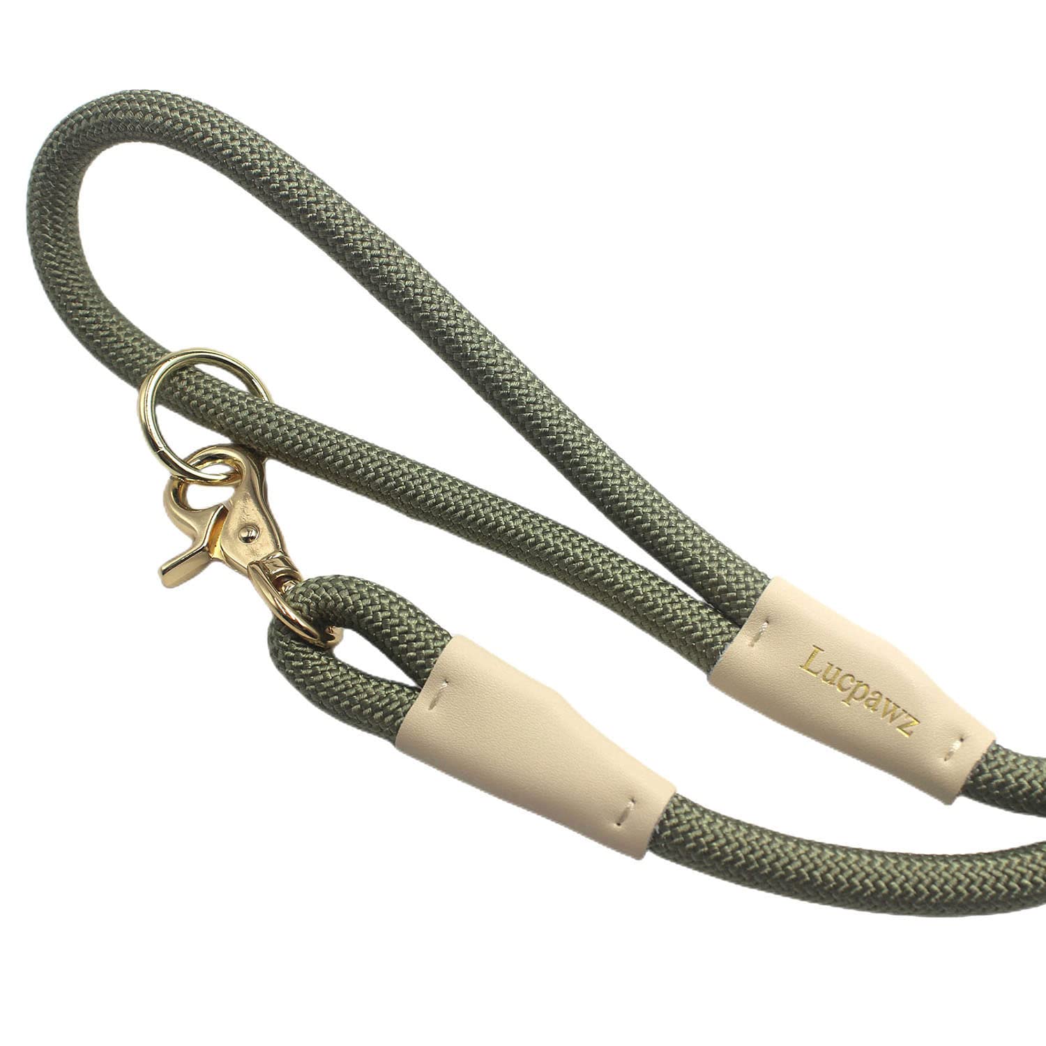 Lucpawz Lobster Snap Pet Leash 5Ft, Special Strong Nylon Rope Dog Leash, Solid Color Rope Dog Lead For All Breeds (Army Green,5F