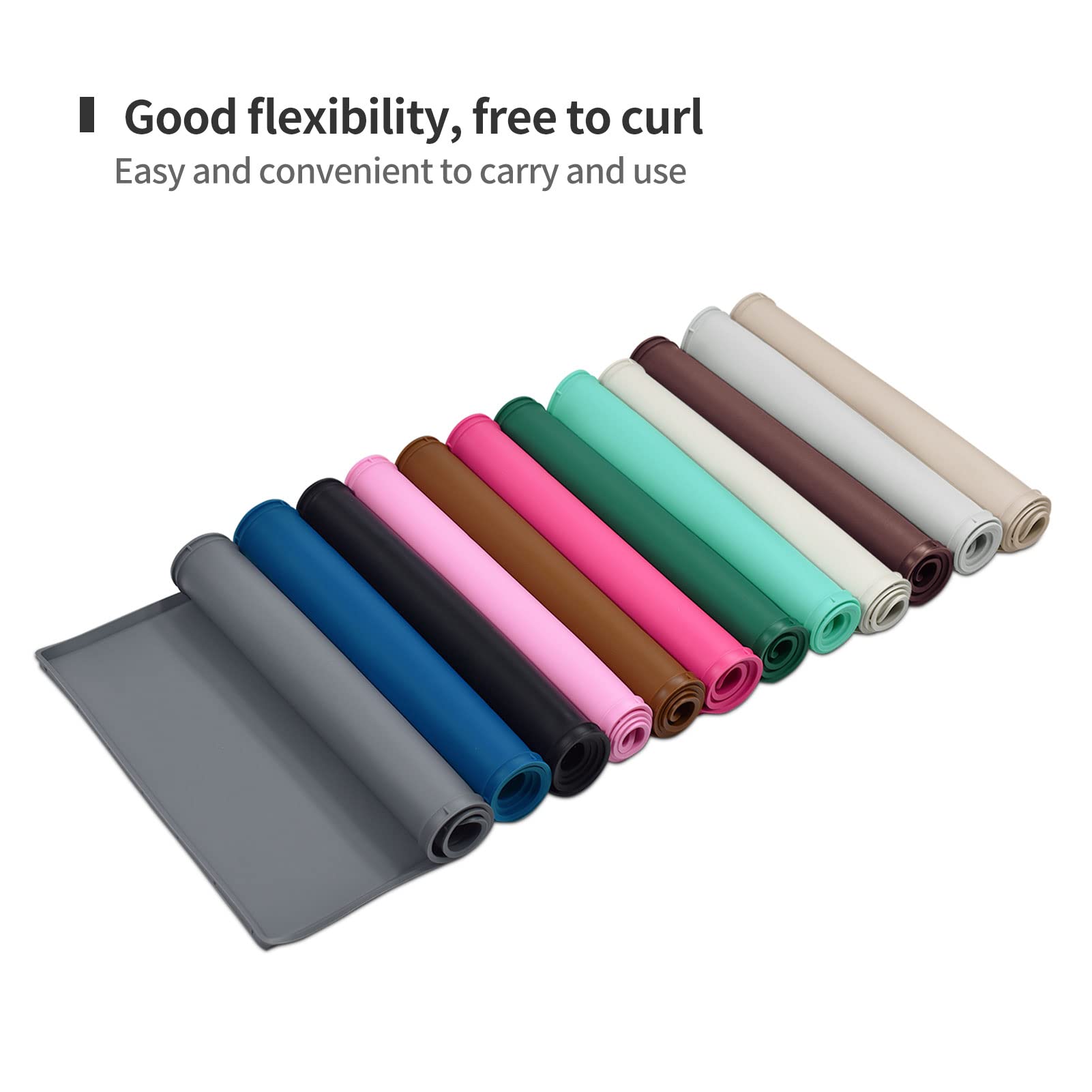 EIOKIT Dog Food Mat,Silicone Waterproof Food Tray,Non Slip Pet Bowl Mats Placemat,0.8  Raised Edge,Suitable for Most Small and M