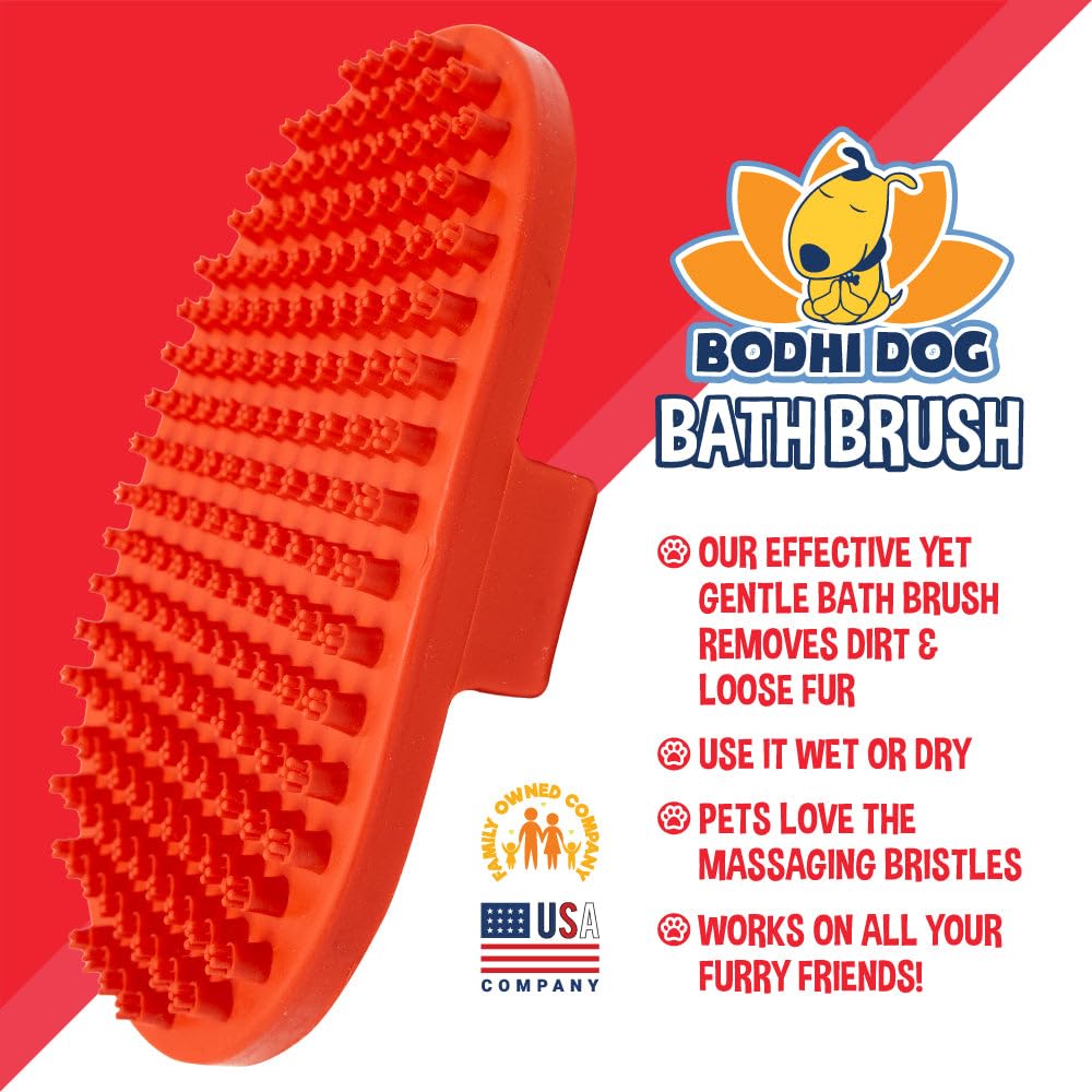 Bodhi Dog Shampoo Brush | Pet Grooming Supplies For Cats & Dogs | Long & Short Hair Scrubber | Professional Quality Bath Brush