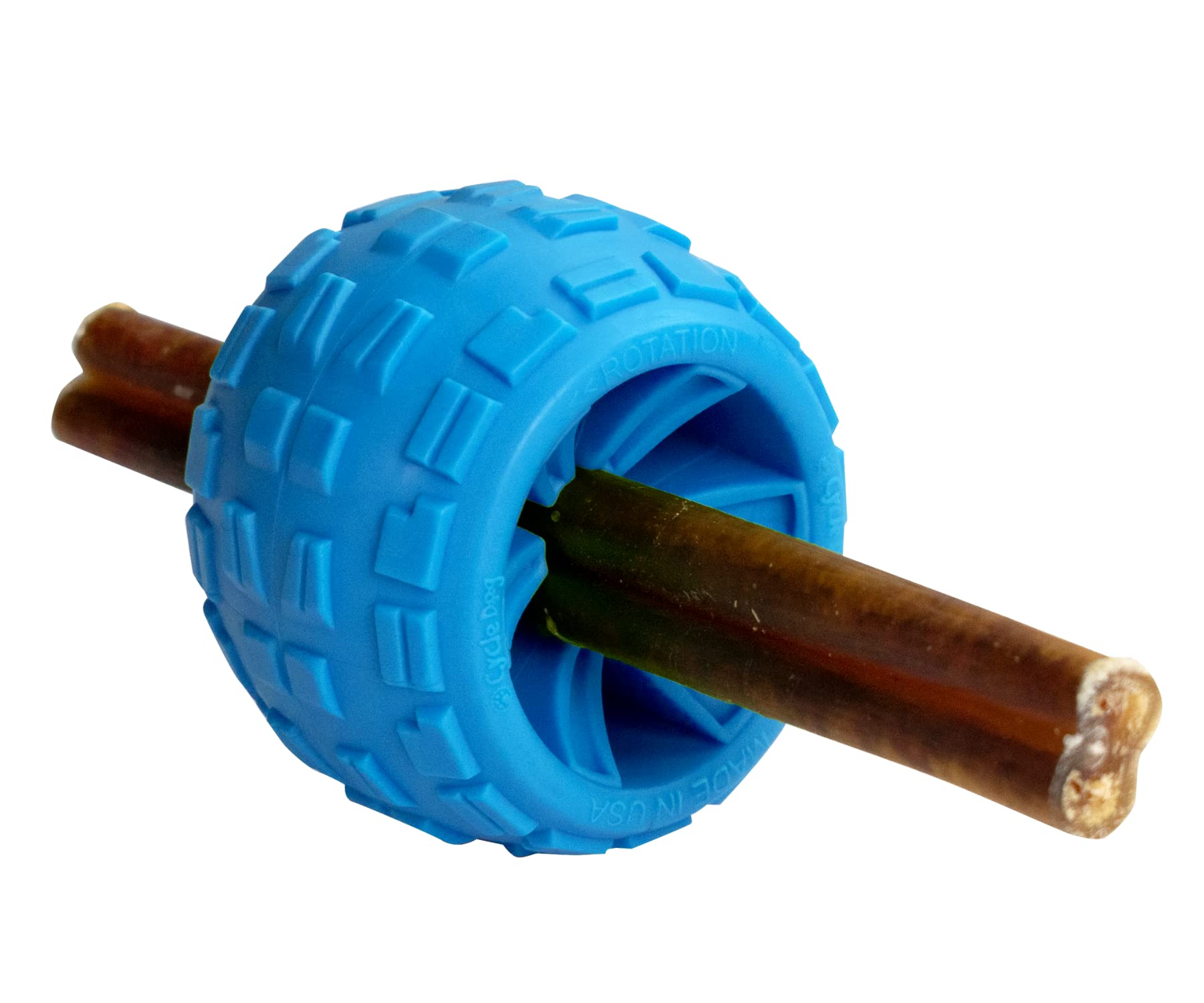Cycle Dog High Roller Plus Large Blue Erratic Bounce Treat Hiding Ball - Tough & Sustainable Chew Toy/Great for Play and for Agg