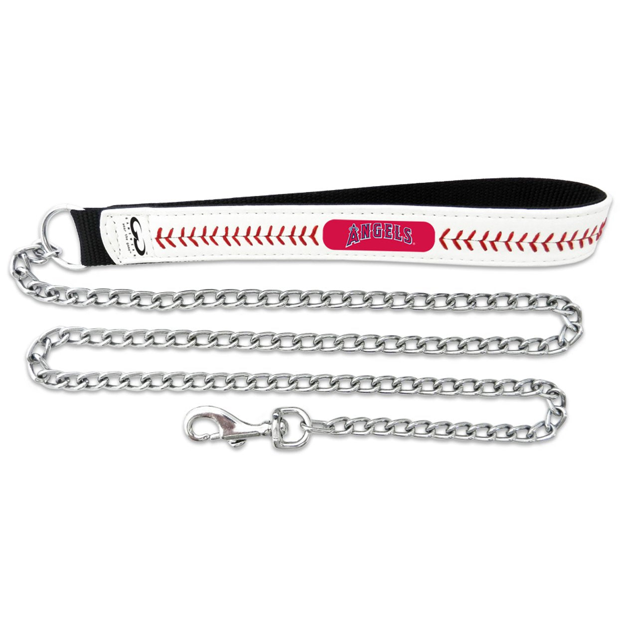 Mlb Los Angeles Angels Baseball Leather Chain Leash, 3.5 Mm