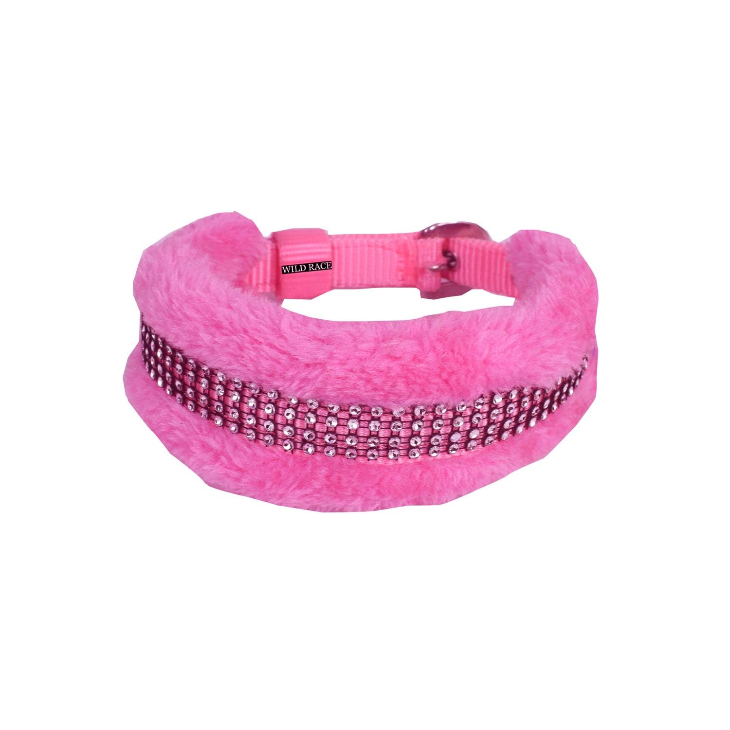 Fur Padded Dog & Goat Collar | Soft Adjustable Nylon Collar With Comfortable Cushion Lining | Heavy Duty Strong Buckle Medium 11
