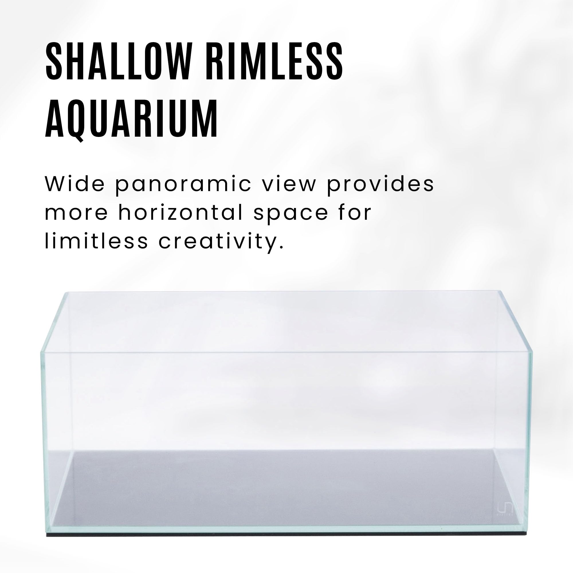 Ultum Nature Systems Ultra Clear Rimless Aquarium - Low Iron Glass Fish Tank With 45 Mitered Edges, 5Mm-15Mm Thick, Leveling Mat