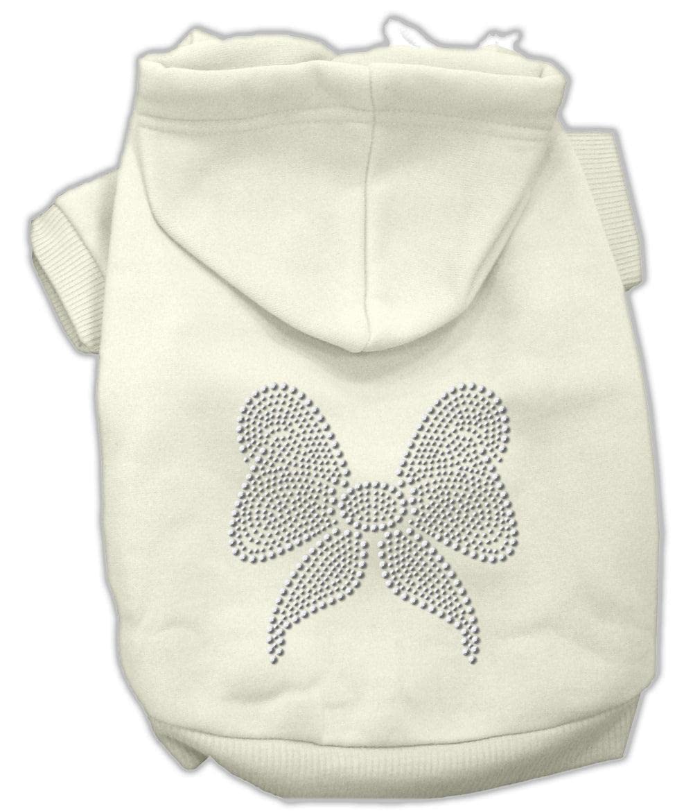 Mirage Pet Products 12-Inch Rhinestone Bow Hoodies, Medium, Black