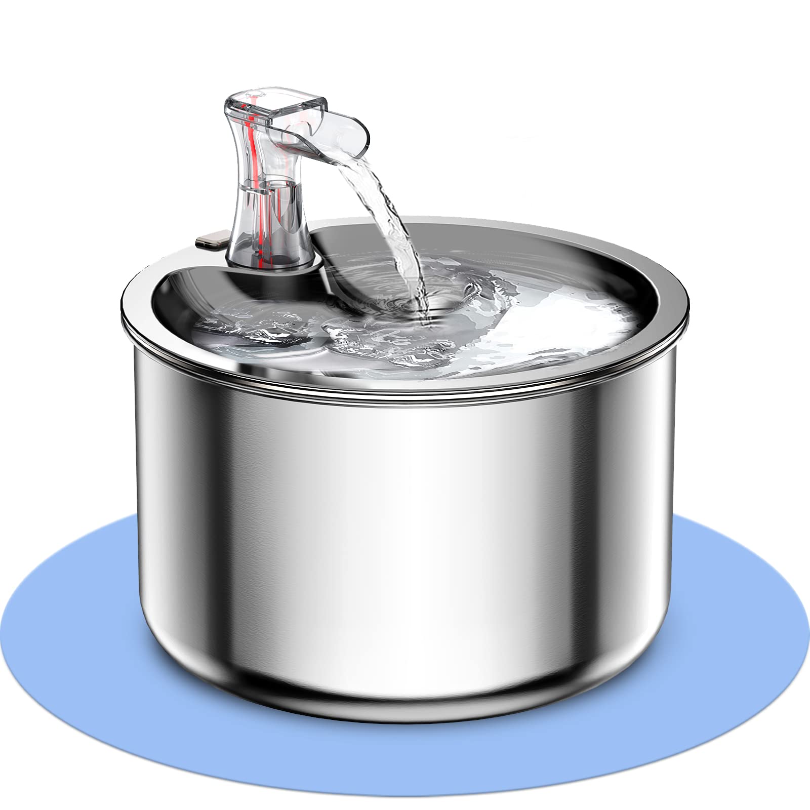 Heroange Cat Water Fountain Stainless Steel, 68oz/2L Ultra Quiet Pet Water Fountain for Cats Inside, Automatic Pet Drinking Foun