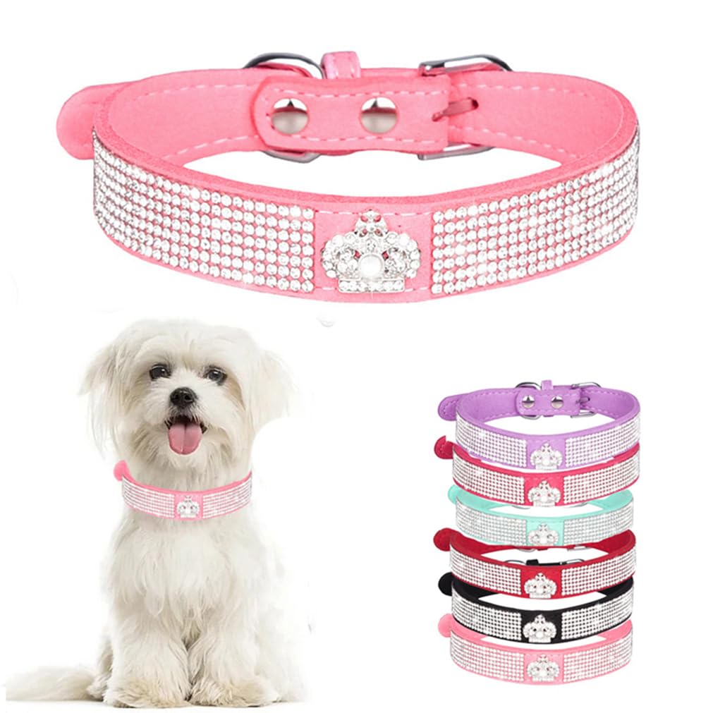 Dog Collars For Medium Dogs Female,Rhinestone Dog Collar, Diamond Bling Diamond Pretty Jewel Glitter Sparkly Pet Collar For Xxs 