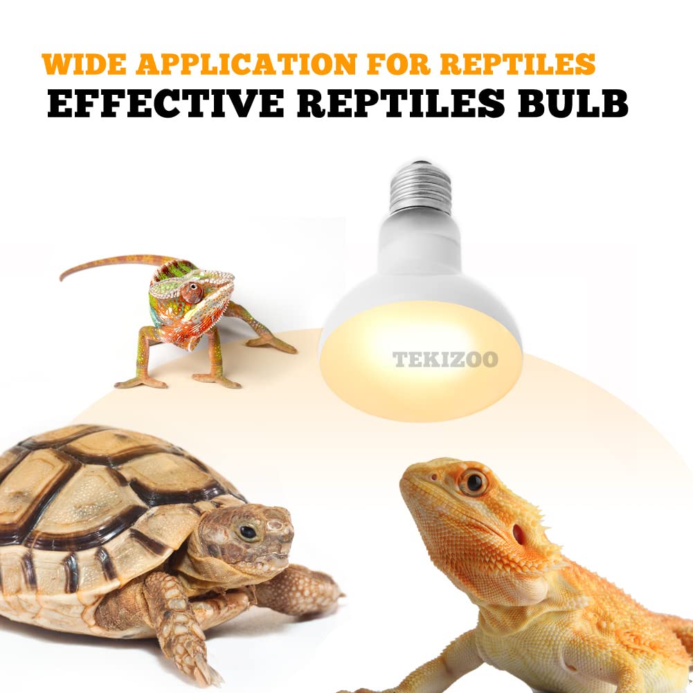 Tekizoo Reptile Heat Lamp Uva Basking Daylight Spot Bulb For Amphibian,Lizard,Tortoise,Bearded Dragon 75W(3 Pack)