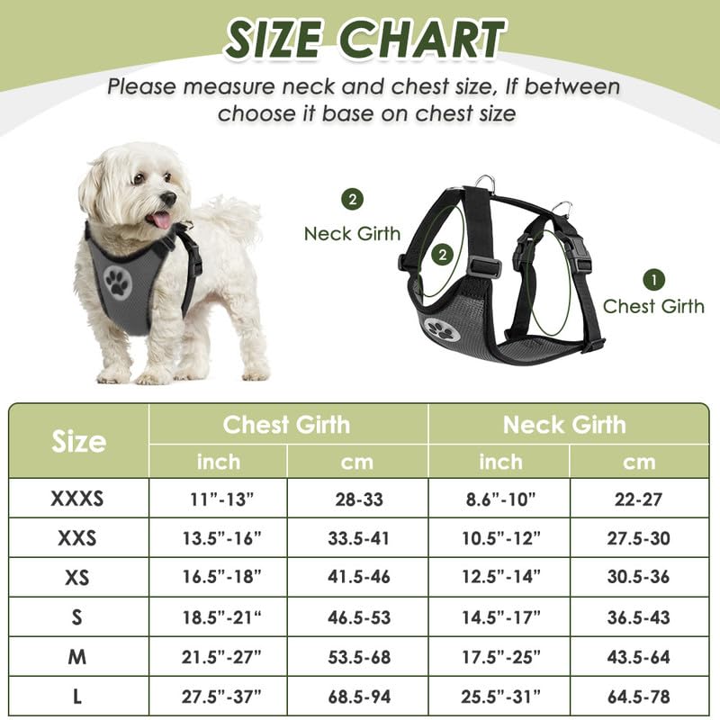Slowton Dog Seat Belt Harness For Car, Dog Car Harness Adjustable Mesh Breathable & Dog Seatbelt Safety Tether With Elastic Bungee For Small Medium Large Pets(Grey, Double Clip, M)