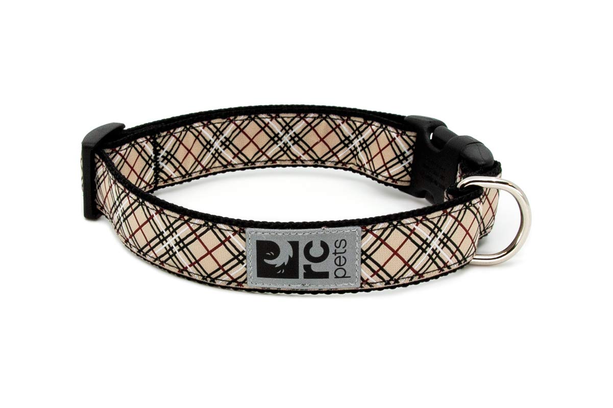Rc Pets 1 Inch Adjustable Dog Clip Collar, Large, Tan Tartan