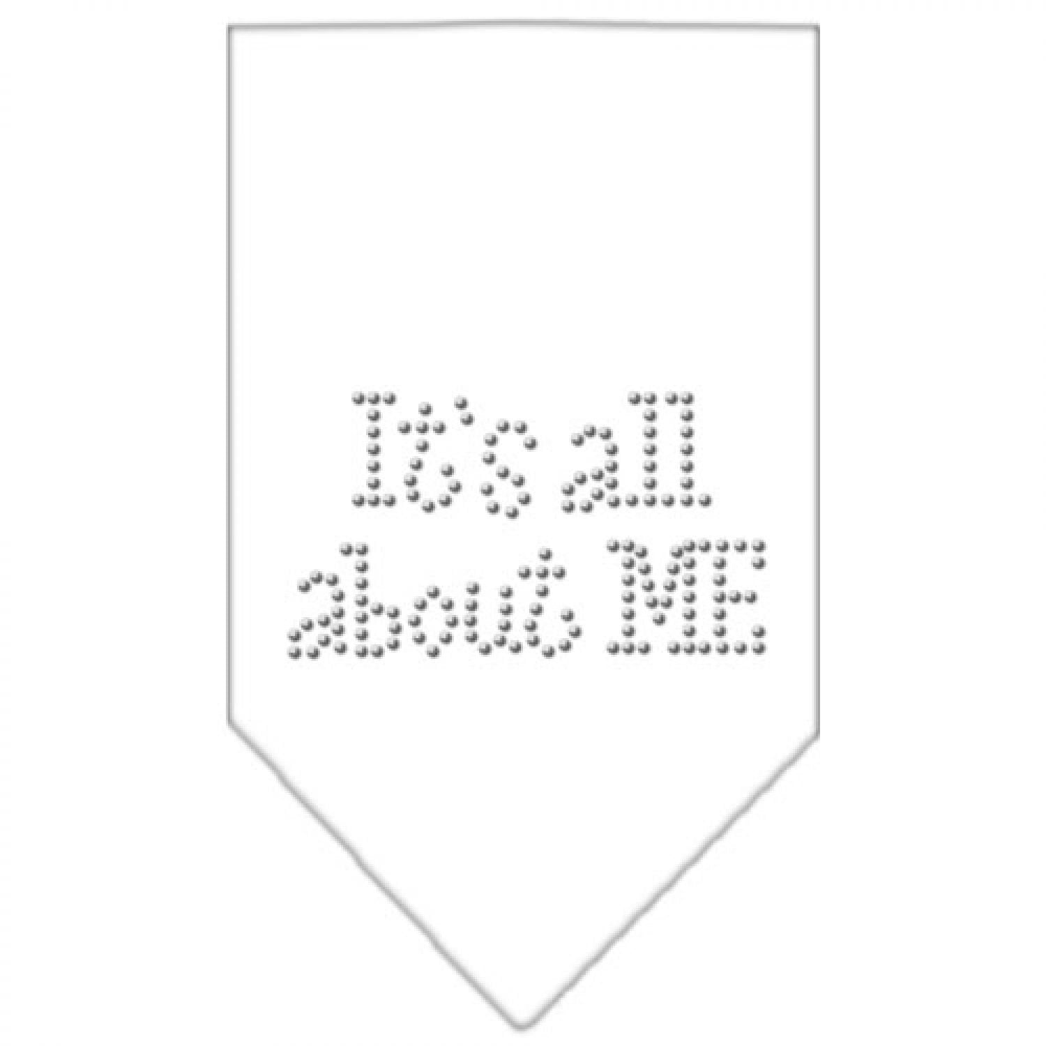 Mirage Pet Products Its All About Me Rhinestone Bandana, Small, White
