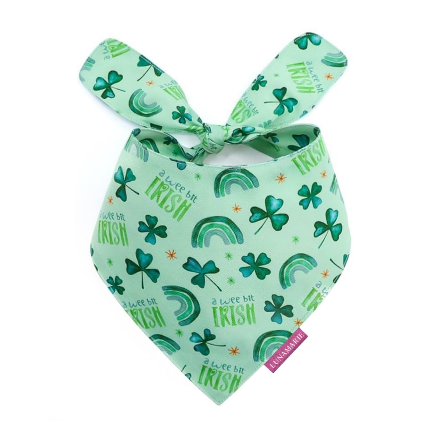 Lunamarie - Luxury Pet Birthday Bandanas -Premium & Silky Poly Fabric | 100% Handmade | Custom Shape Dual Layered (A Wee Bit Iri