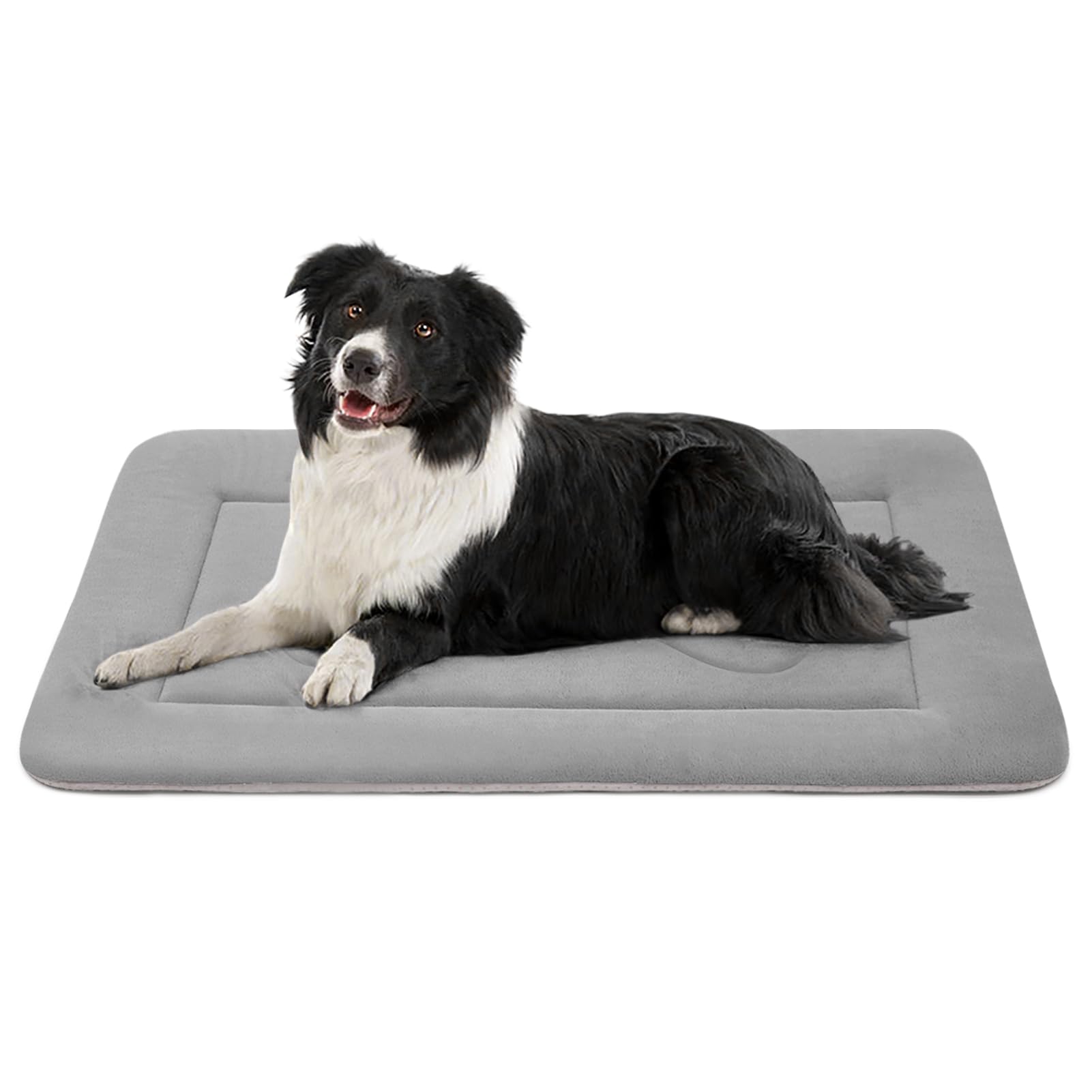 JoicyCo Medium Dog Bed Crate Mat, 36" Non-Slip Washable Flannel, Dark Red, Model W008-19