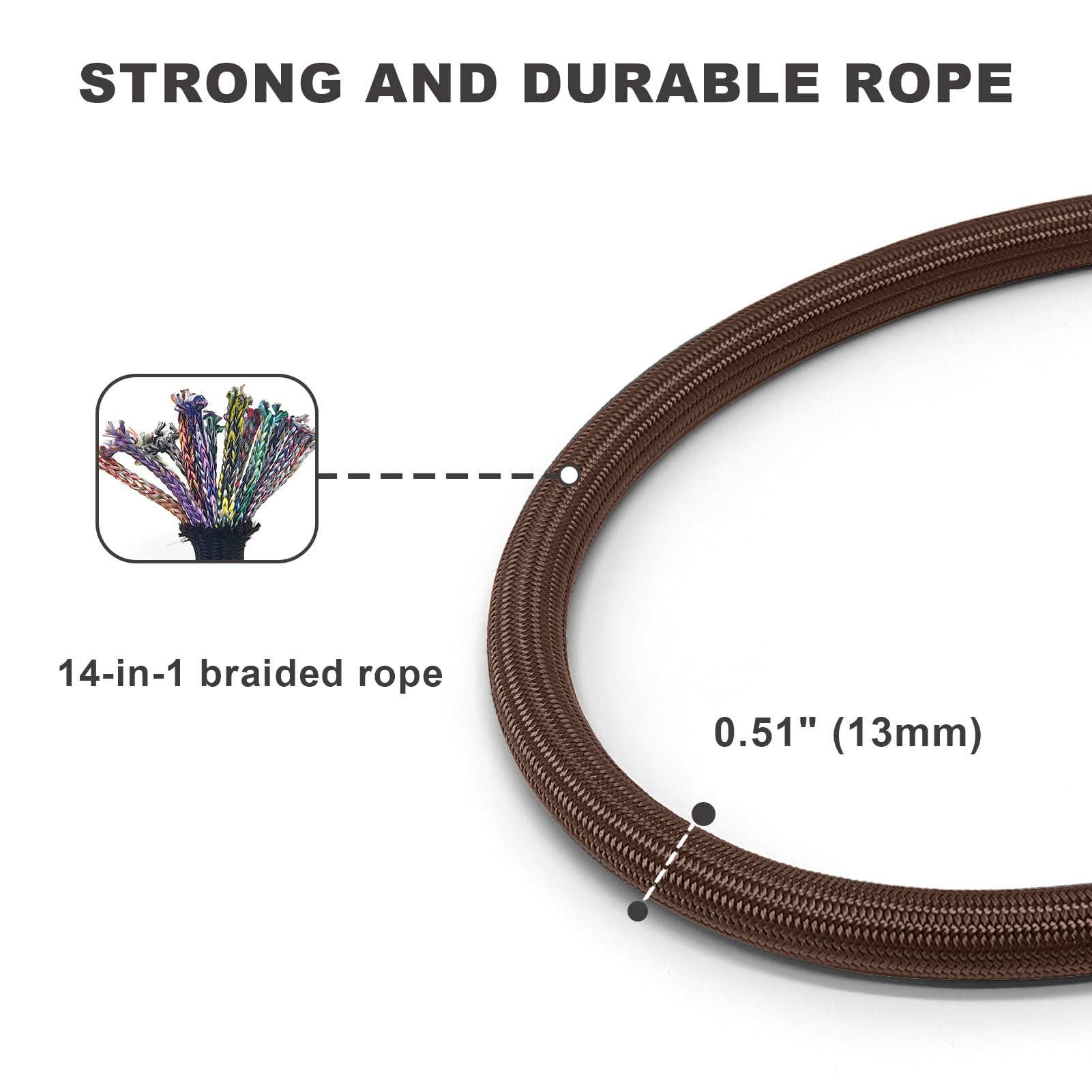 Morxil Rope Dog Leash With Two Handles, 6 Foot Heavy Duty Dog Leash With Aviation Aluminum Auto Locking Carabiner, Strong Nylon