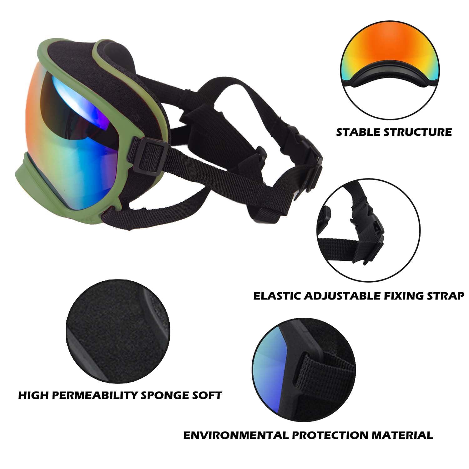 Nicerinc Pet Small Dog Sunglasses Adjustable Strap Uv Protection Winproof Dog Puppy Sunglasses Suitable Small Dogs Eyes Protecti