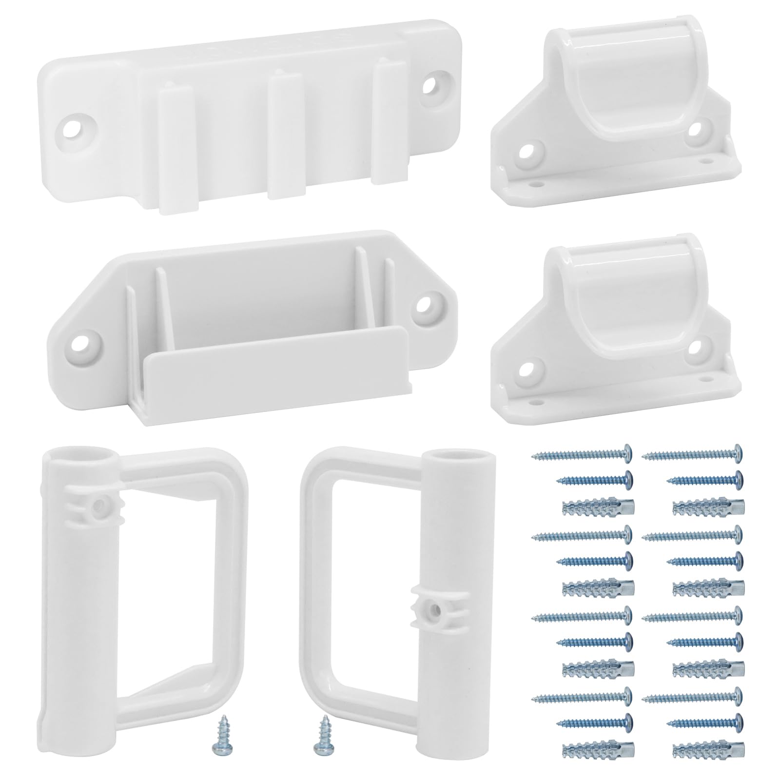 Kiskiz Retractable Baby Gate Replacement Parts Kit (White) Retractable Pet Gate Hardware Full Set Wall Mounting Accessories With Brackets Anchors And Screws Baby Gate Accessories Retractable Dog Gate