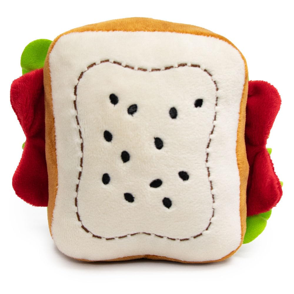 Buckle-Down Dog Toy, Plush Squeaker Scooby Doo Sandwich, Multi Color, 6' X 6', Dtpt-Sdbe