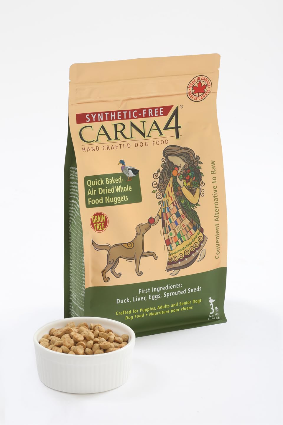 CARNA4 All Life Stages Duck Formula Dry Dog Food (13 Pound, Duck)