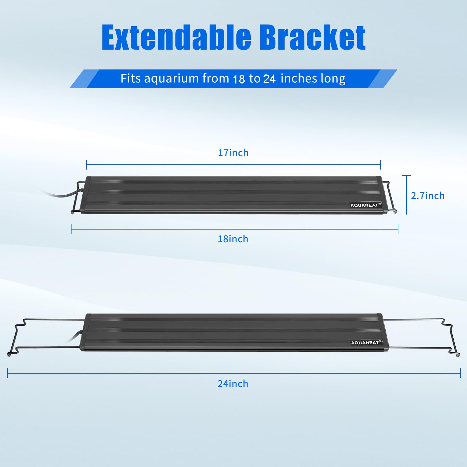Aquaneat Led Aquarium Light Full Spectrum For 18 Inch To 24 Inch Fish Tank Light Fresh Water Light Multi-Color