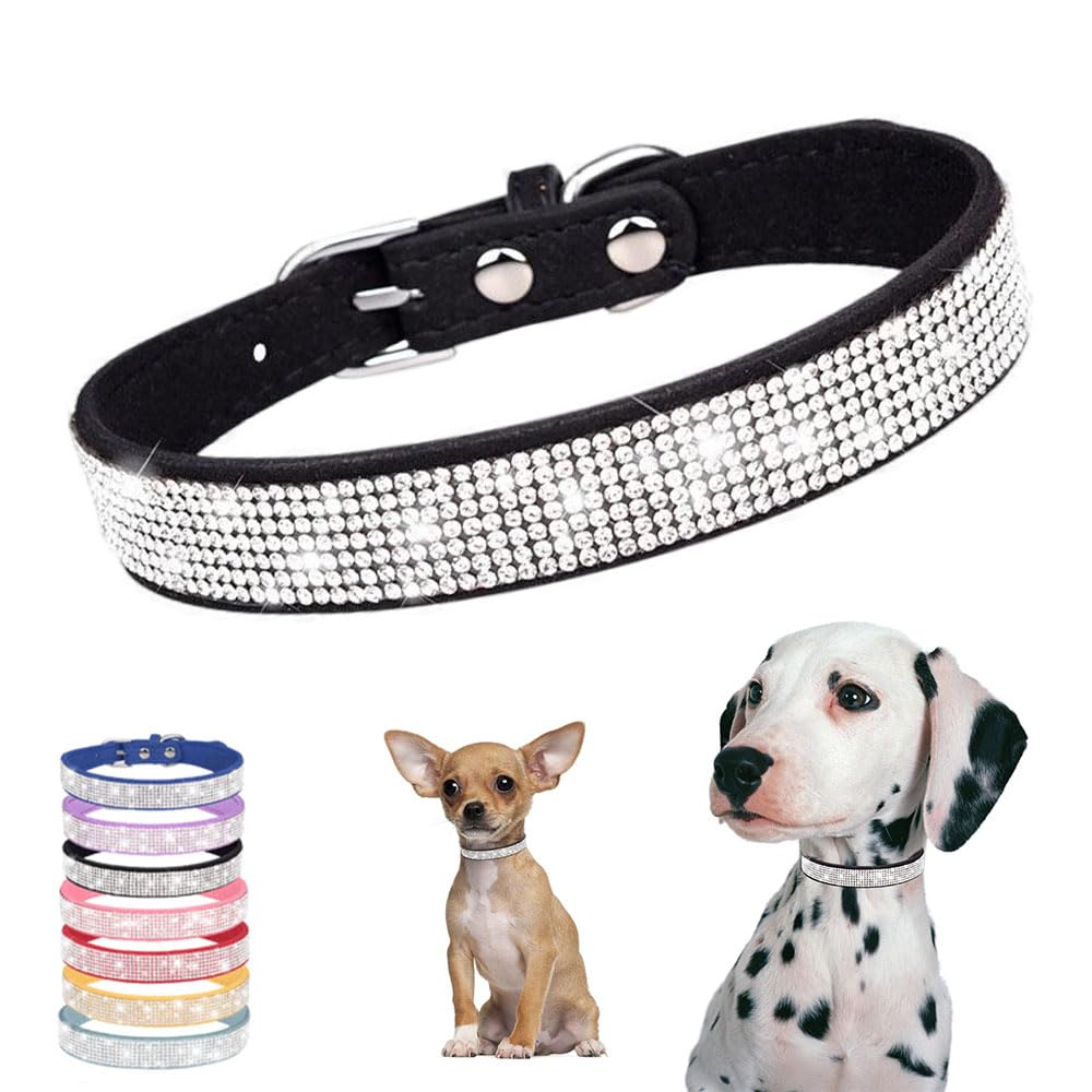 Dog Collars For Small Dogs,Rhinestone Dog Collars Bling Diamond Sparkly Jewelry Collar For Small Medium Large Girl Female Prince