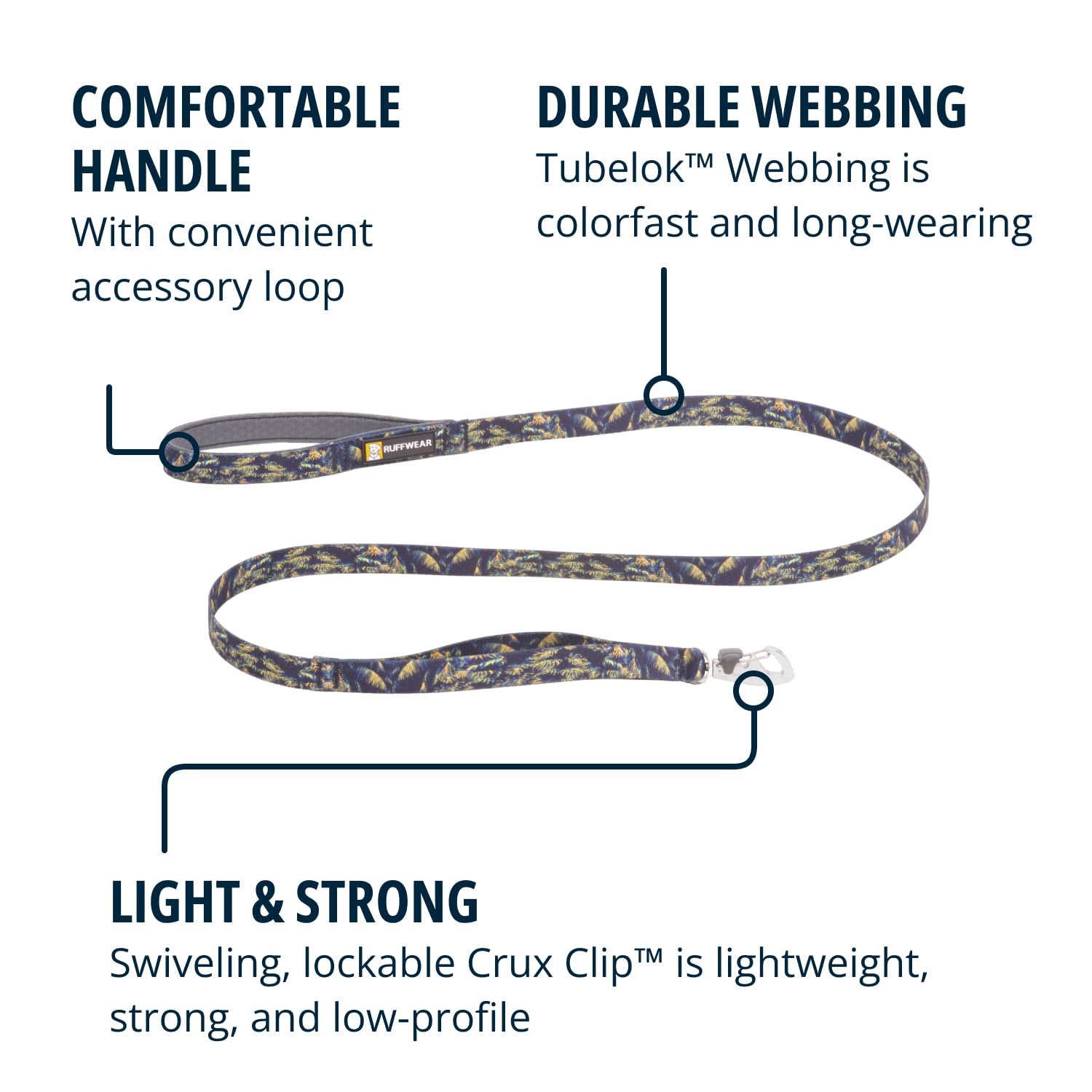 Ruffwear Front Range Dog Leash - 5 ft, Padded Handle, Polyester, Deep Jungle, Model 40753-979