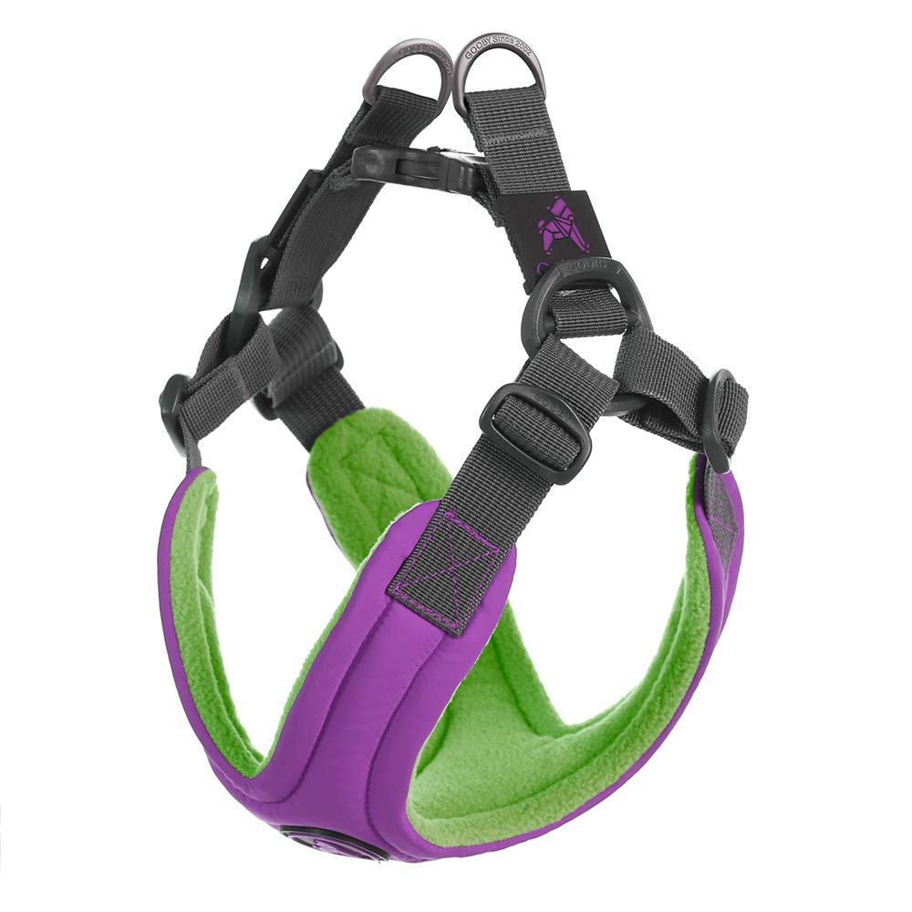 Gooby Escape Free Memory Foam Harness - Purple, Medium - No Pull Step-In Small Dog Harness With Four Point Adjustment - Perfect