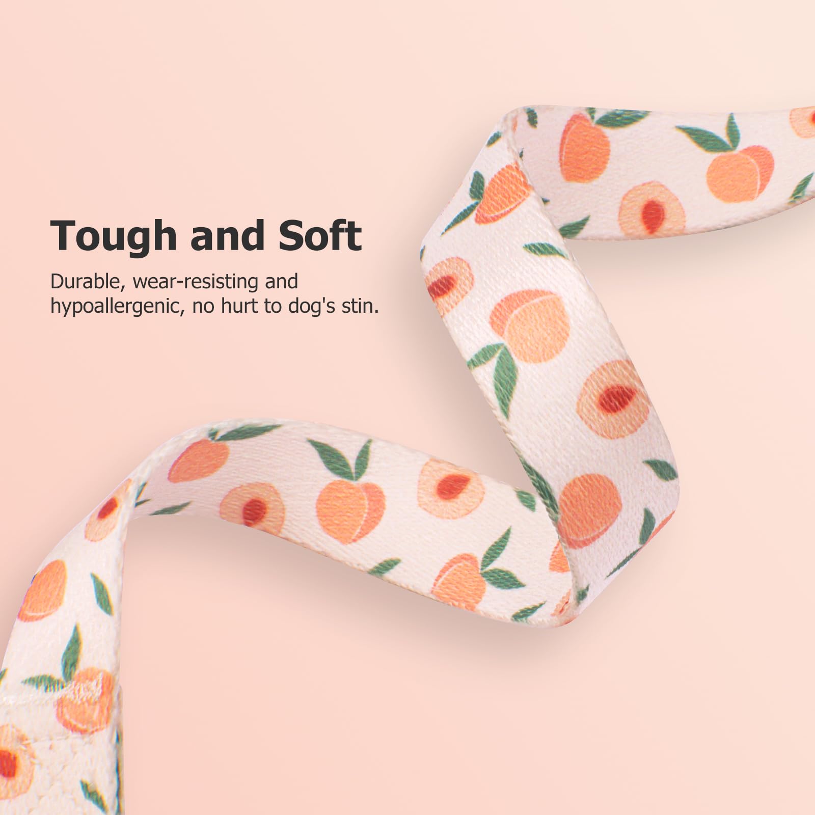 Handmade Dog Collar for Small Medium Large Dogs,White Peach with Pendant Fall and Winter Fashions Dog Collar,Ideal for Girl Dogs