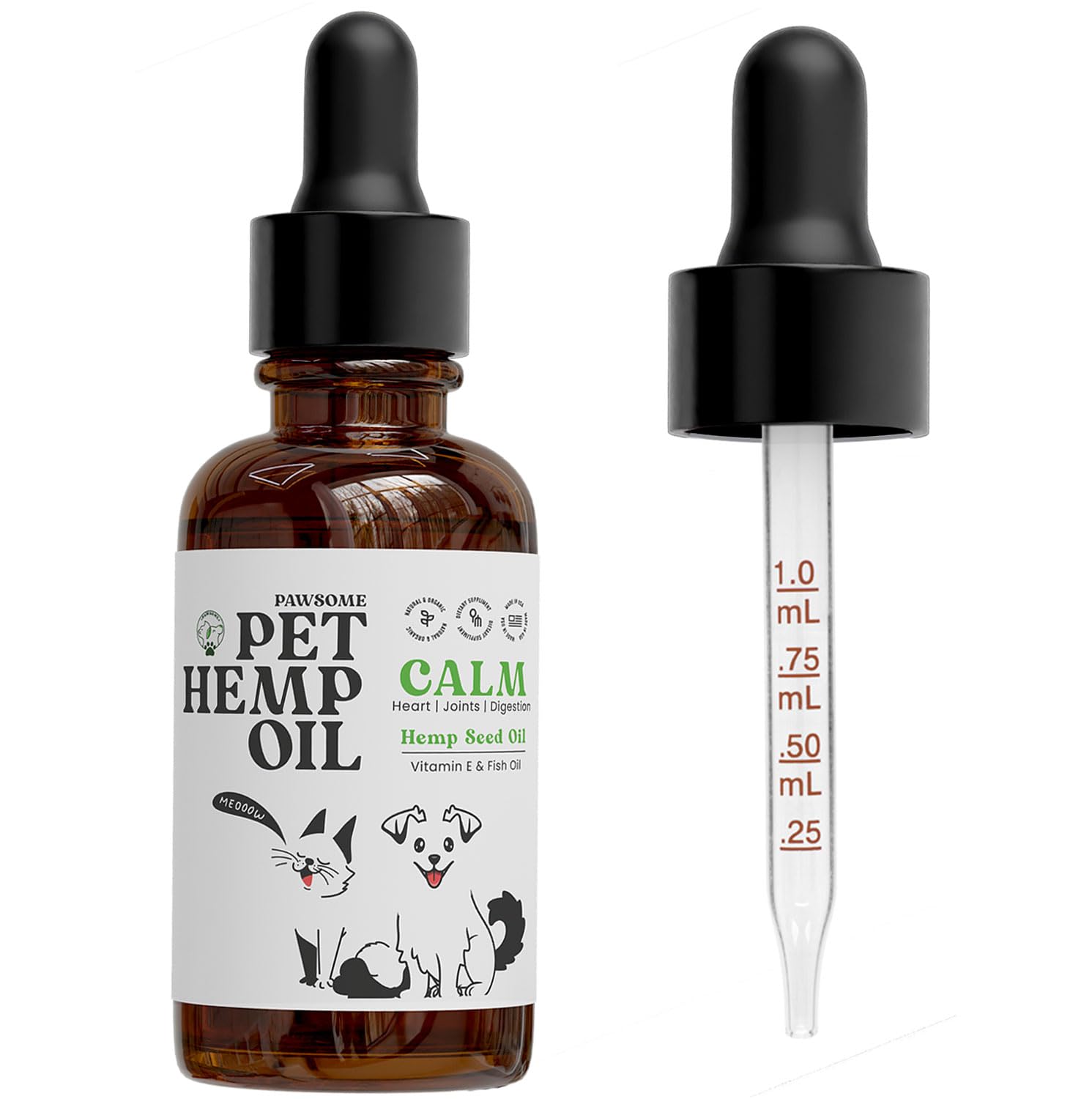 Hemp Oil for Dogs and Cats - Helps with Skin, Coat & Health - Premium Fish Oil Blend - Improves Immune System & ?i? J?int H?alth
