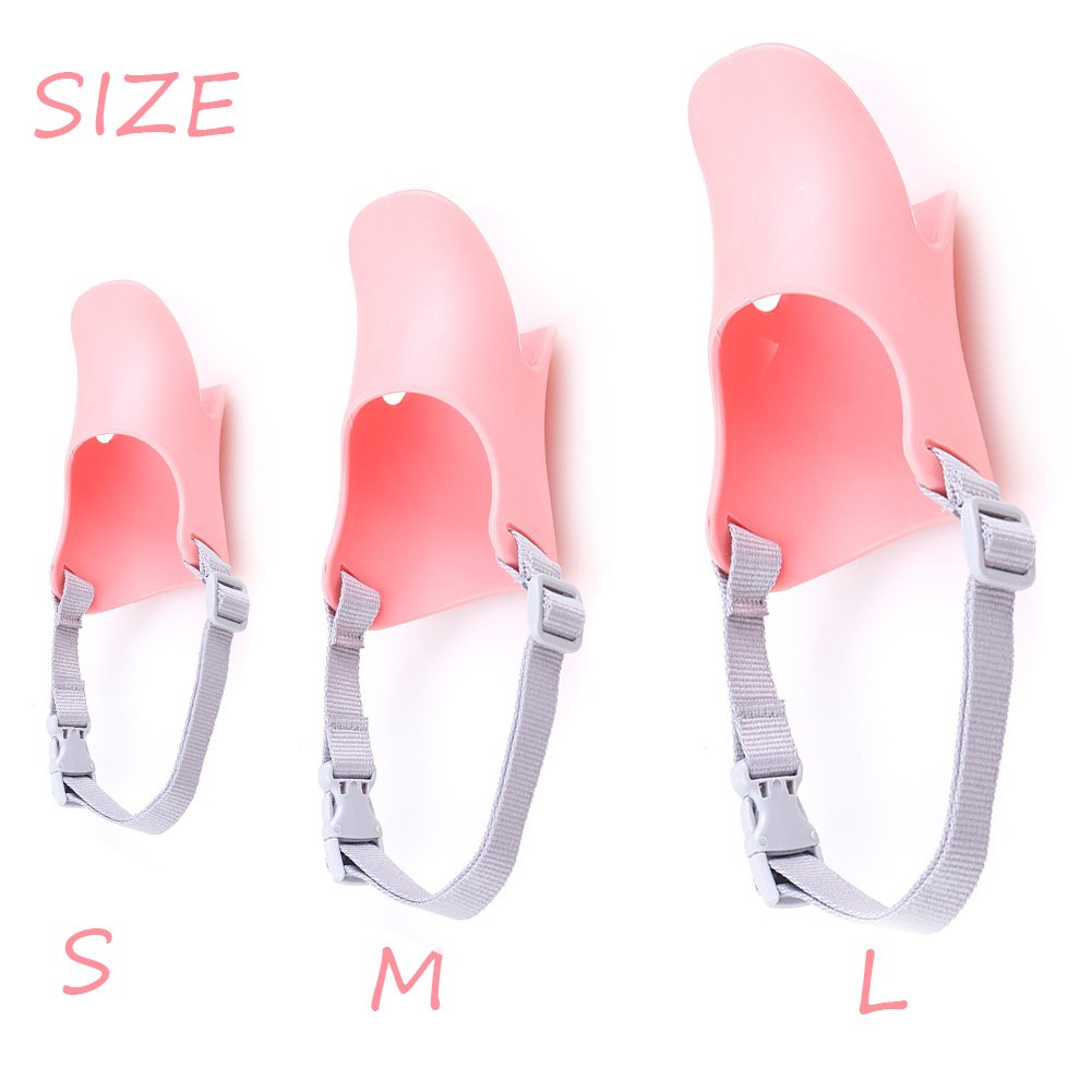 Nacoco Anti Bite Duck Mouth Shape Dog Mouth Covers Anti-Called Muzzle Masks Pet Mouth Set Bite-Proof (Pink, M)