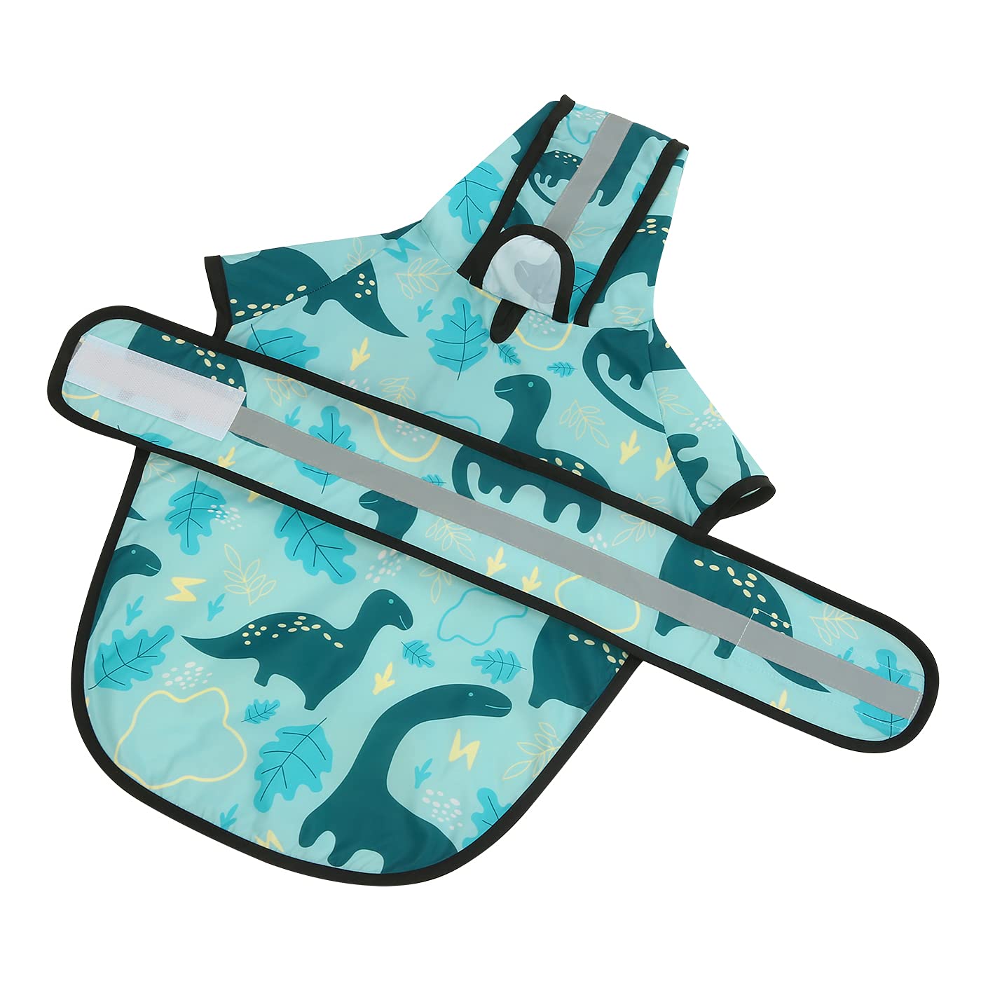 Hde Dog Raincoat Hooded Slicker Poncho For Small To X-Large Dogs And Puppies Dinosaurs - S
