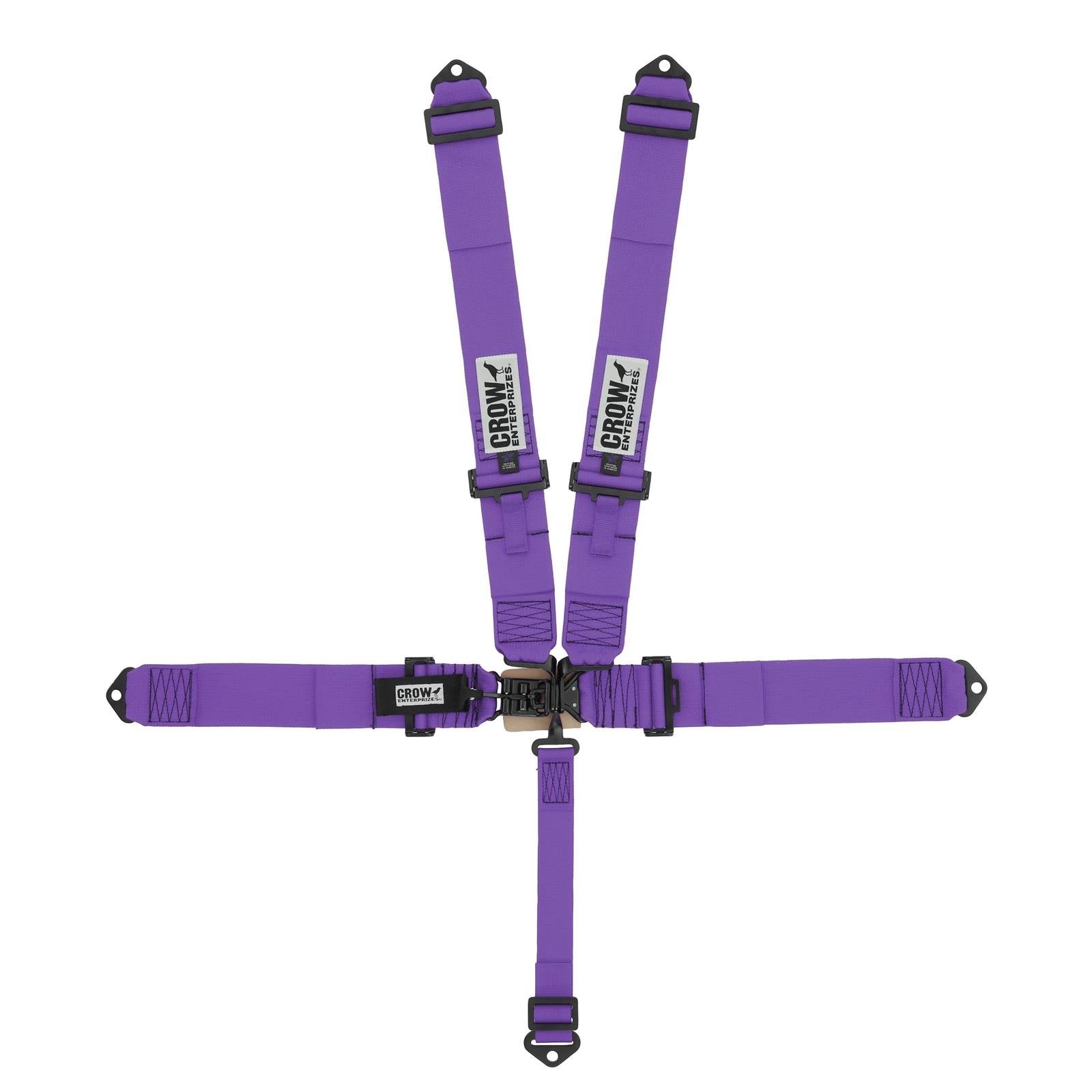 Crow Enterprizes Harness, 5 Point, Latch And Link, Sfi 16.1, 50 In Length, Pull Down Adjust, Bolt-In/Wrap Around, Individual Har