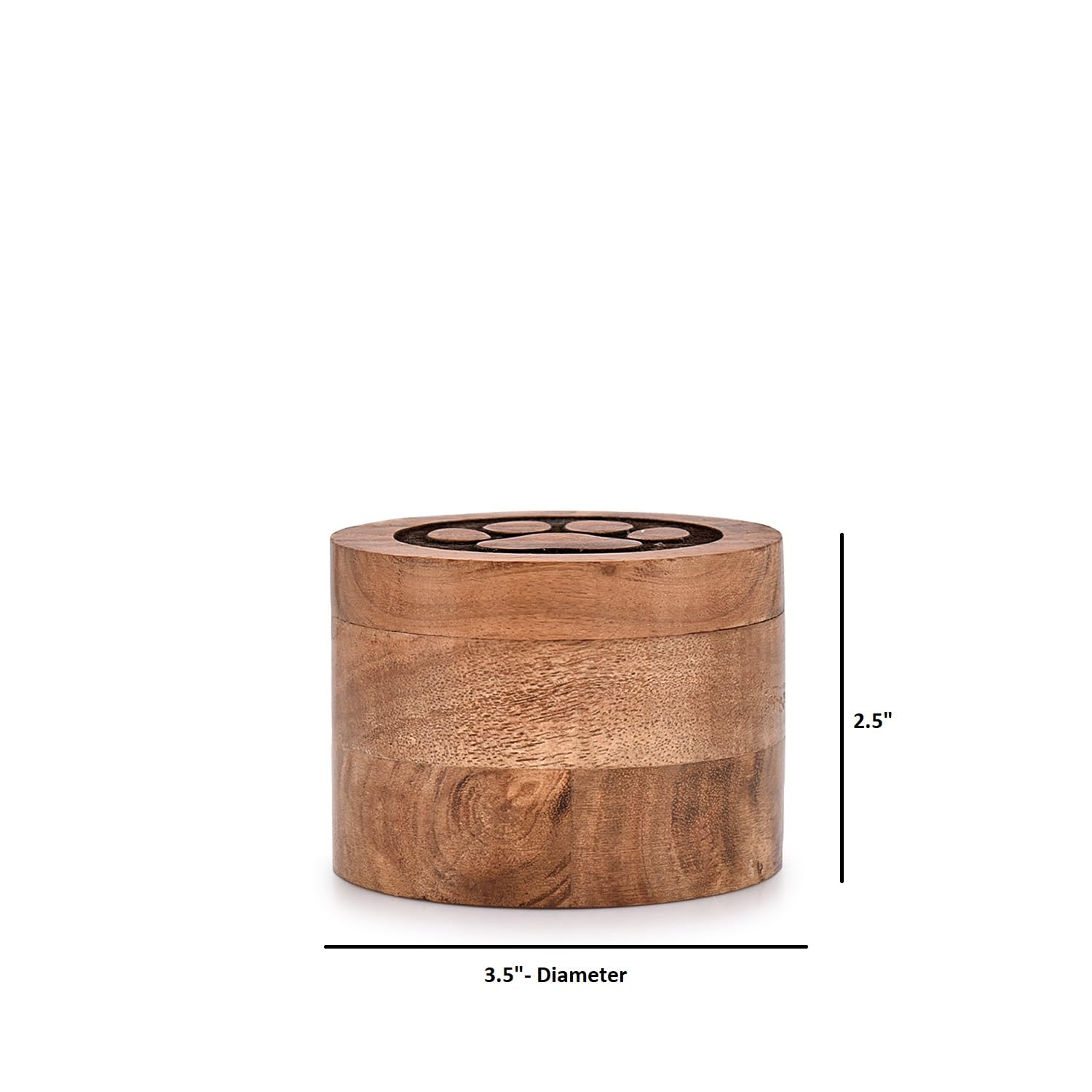 Edhas Acacia Wood Decorative Urns Funeral Cremation Urn For Ashes For Dogs, Pet Urns For Cats (3.5'' X 3.5'' X 2.5'')