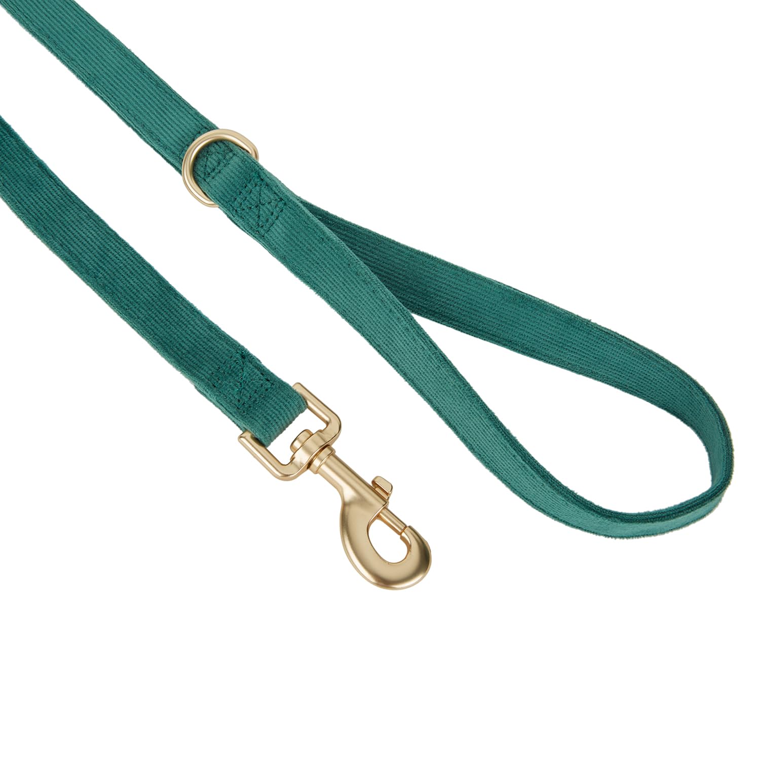 Petiry Soft Corduroy Fibric Dog Leash, 5 Feet Length Lead With Heavy Duty Rotating Hook, For Small Medium Dogs.(S,Green)