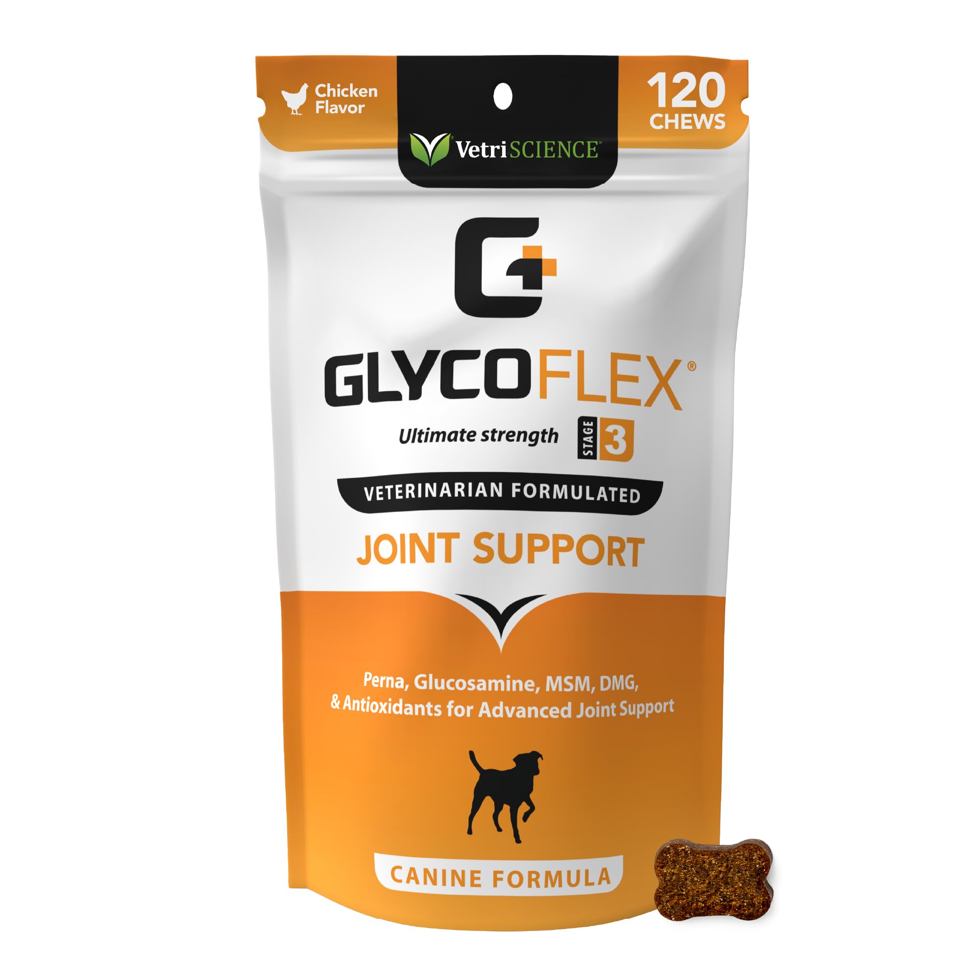 VetriScience Glycoflex 3 Hip and Joint Supplement for Dogs  Maximum Strength Dog Supplement with Glucosamine, MSM, Green Lipped