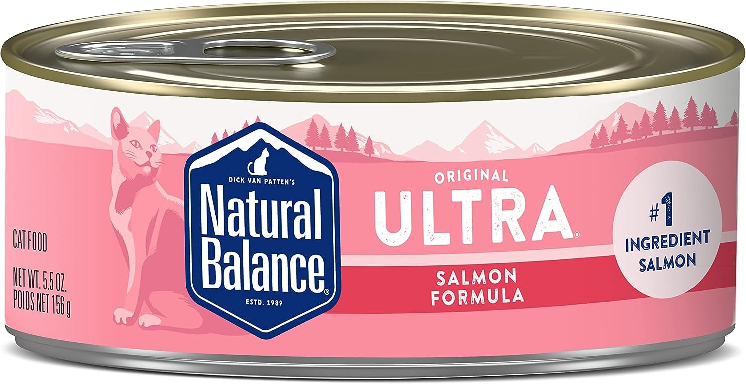 Natural Balance Ultra Premium Wet Cat Food 24 Cans, Protein Options Include Chicken, Salmon or Ocean Fish
