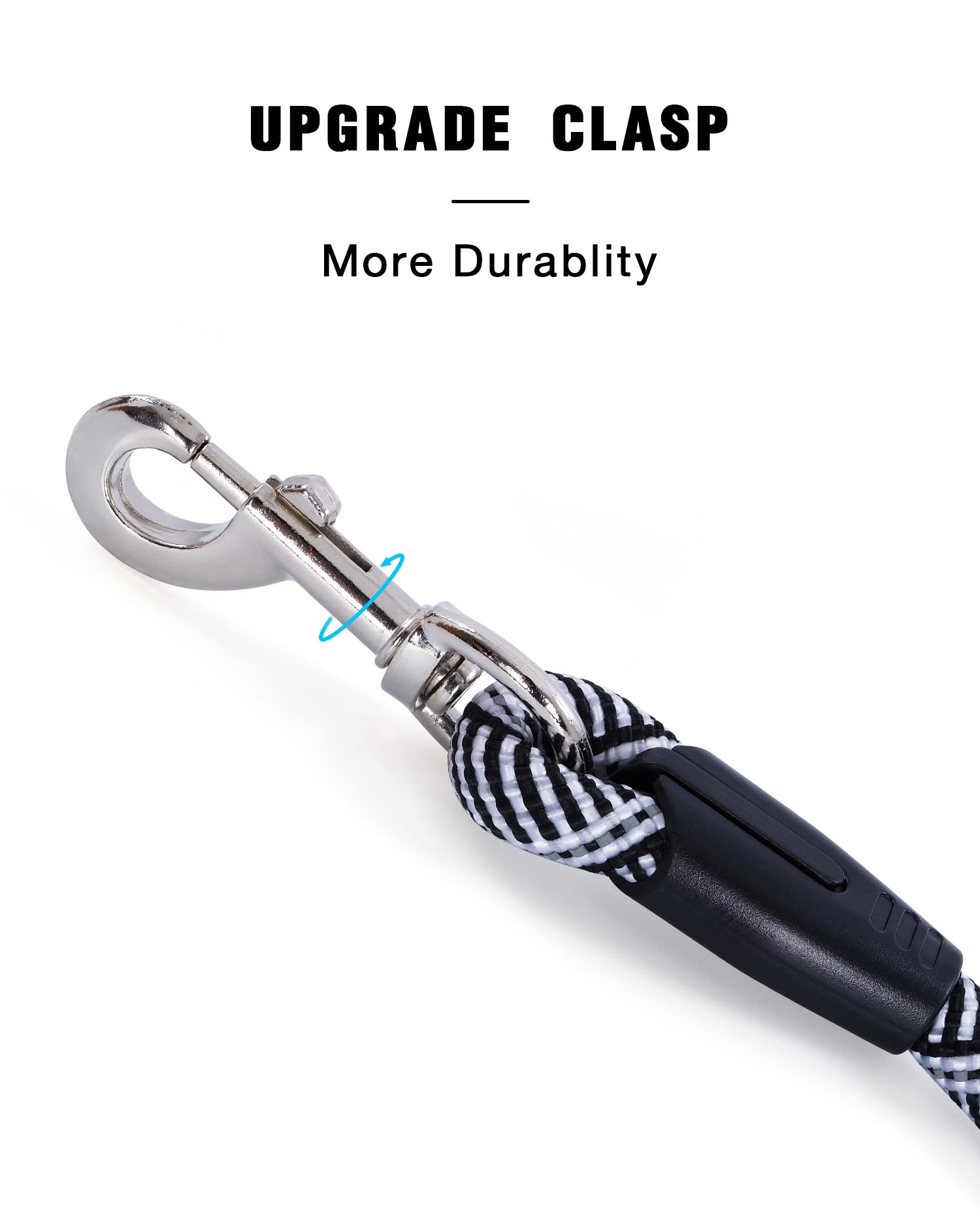 Long Dog Leash With Reflective Threads 15Ft 20Ft 30Ft 50Ft,Heavy Duty Bungee Dog Leashes For Small Medium Large Breed Dogs,Shock Absorbing Training Leash For Walking,Hunting,Camping&Yard