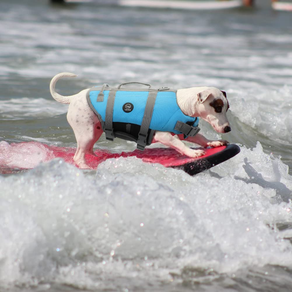 Emust Dog Life Vests, Adjustable Pet Life Jacket With Rescue Handle, Dog Flotation Vest For Small/Medium/Large Dogs, Xs, Newsoli