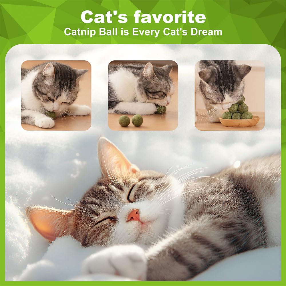 Nzlomxu Catnip Balls Kitten Cat Nip Ball Licker Toy Natural Catnip Ball For Cats Of All Breeds,Cat Lick Ball Toys That Fascinate
