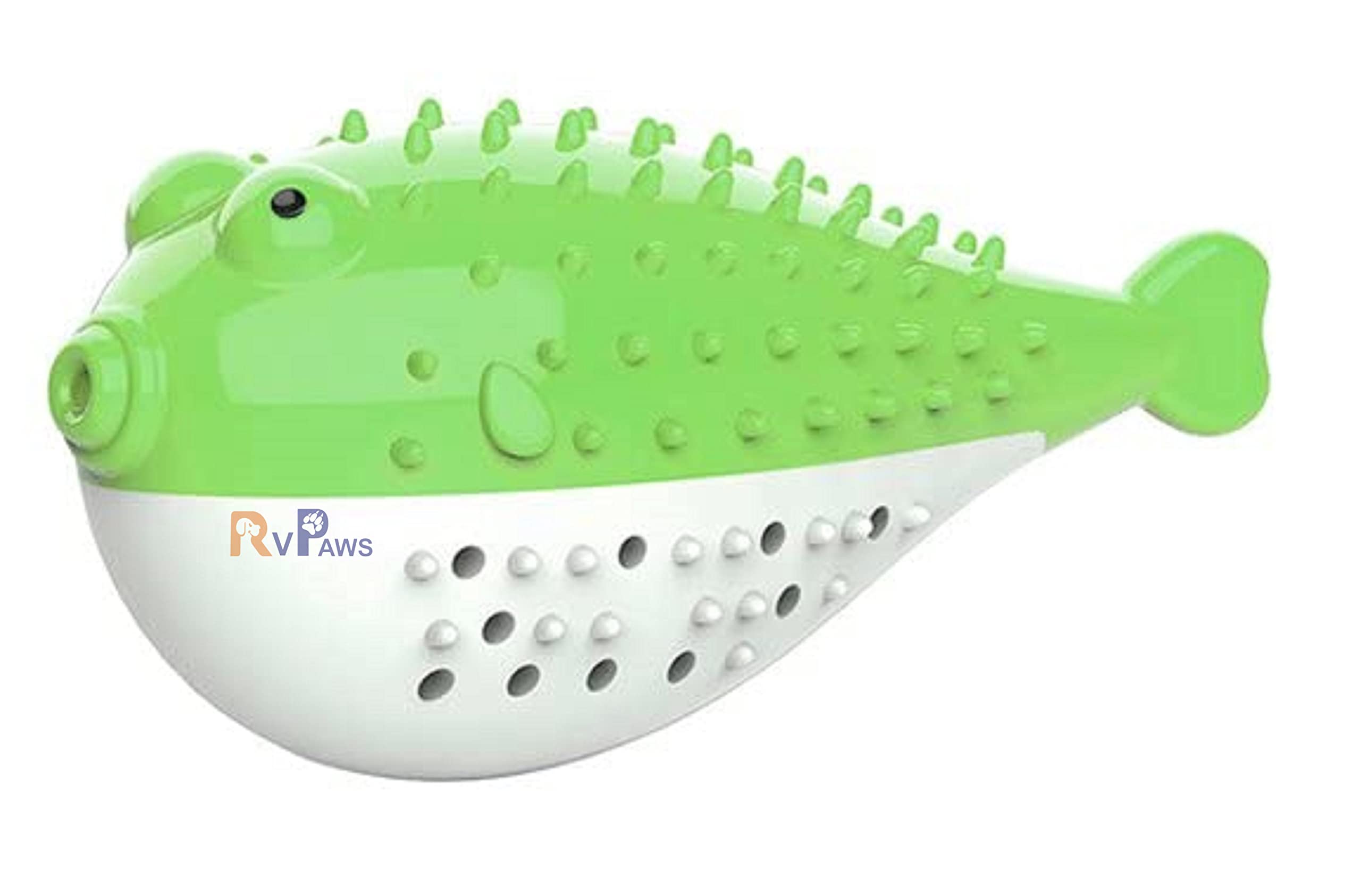 Rvpaws Pet Cat Kitten Tpr Puffer Fish Toothbrush Catnip Molar Soft Bite Chew Play Toy  Color May Vary