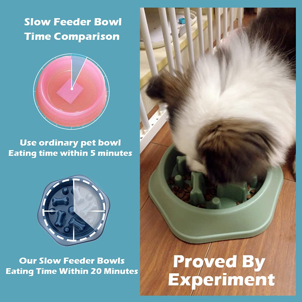 CAISHOW Slow Feeder Dog Bowl Anti Gulping Healthy Eating Interactive Bloat Stop Fun Alternative Non Slip Dog Slow Food Feeding P