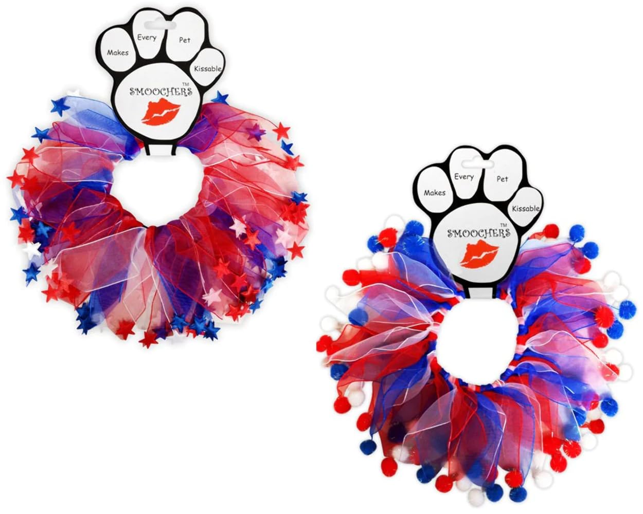 Pet, Dog & Cat Smoocher Pet Necklace, Patriotic S Fuzzy Wuzzy