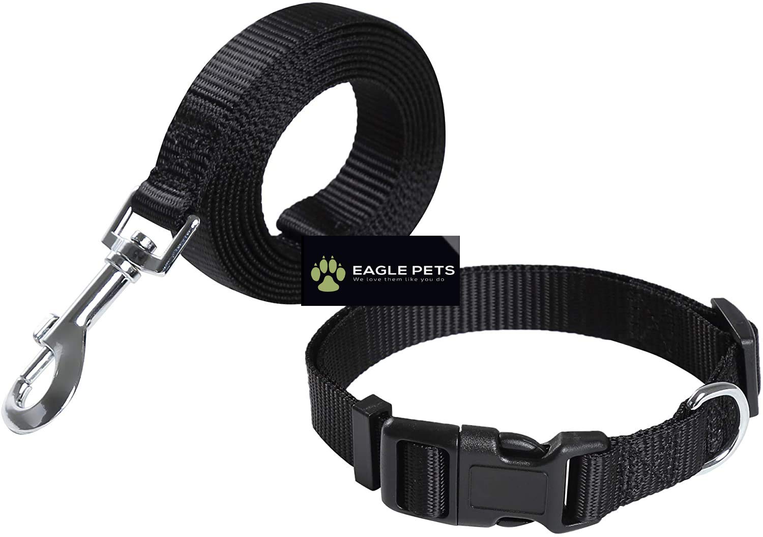 Eagle Pets Dog Collar And Leash Set, Adjustable Nylon Collar With Leash For Small Medium And Large Dogs, Quick Release And Breat