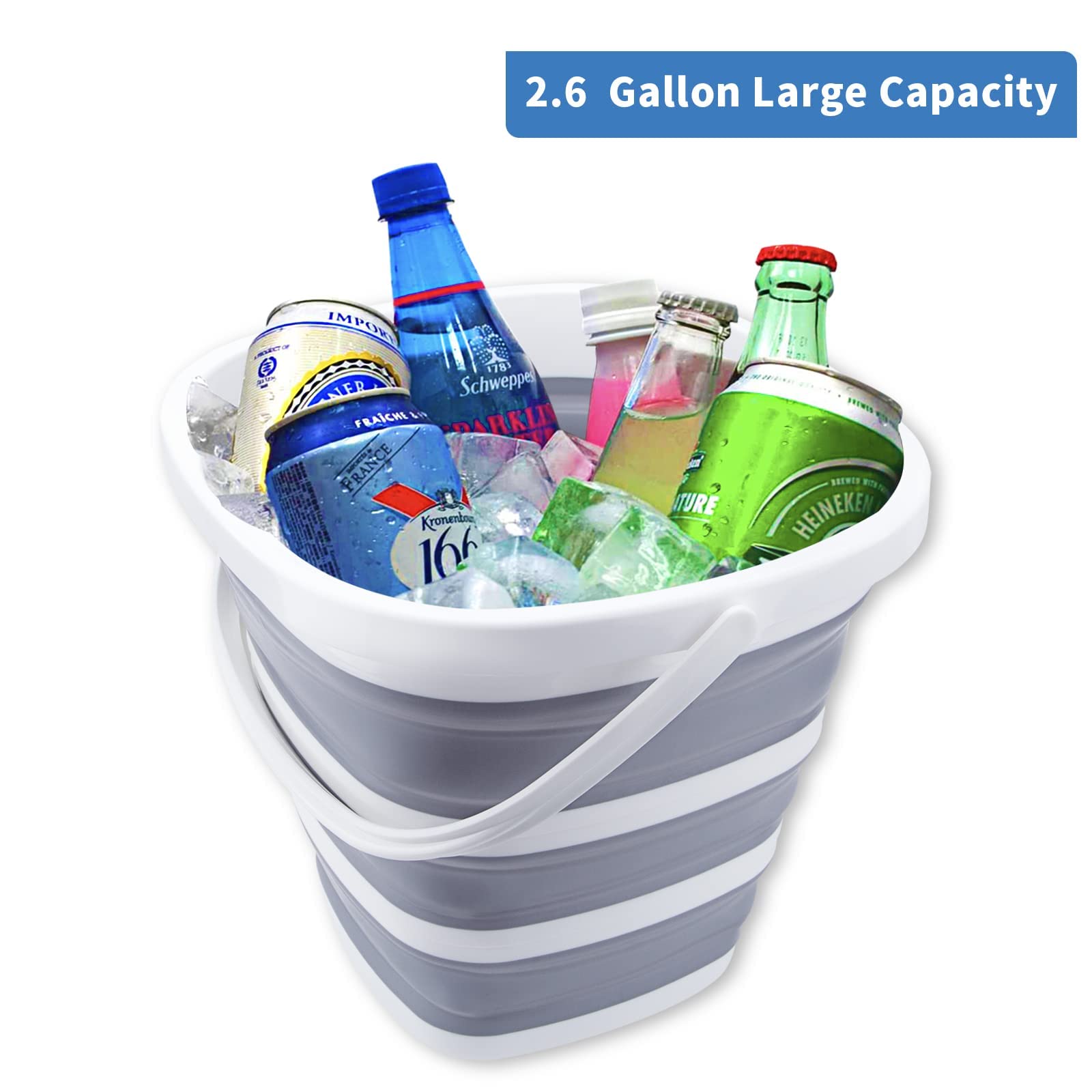 Craftend Collapsible Bucket 10L 26 Gallon Cleaning Bucket Mop Bucket Folding Foldable Portable Small Plastic Water Supplies For